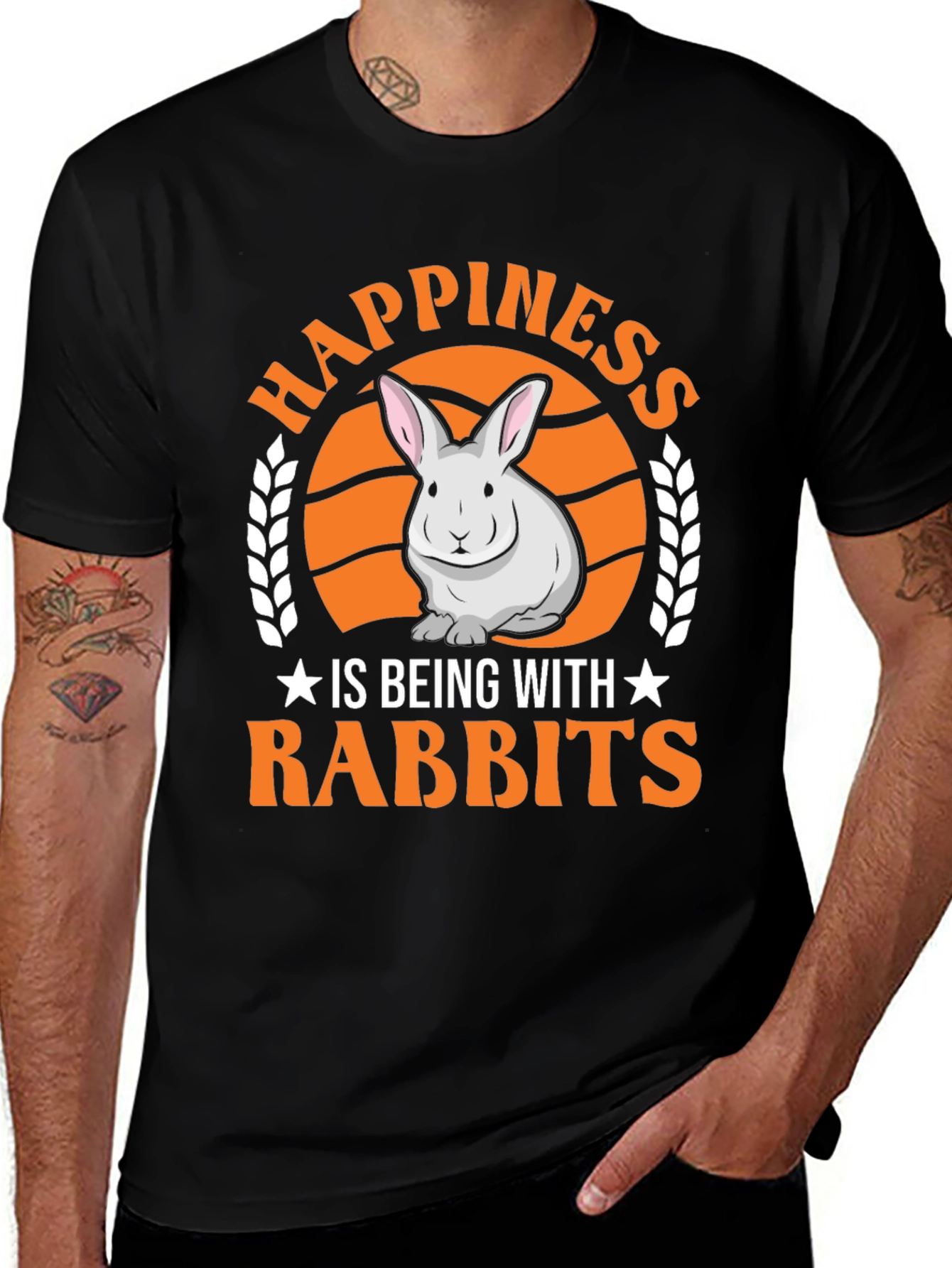Variant 18 of Happiness is Being with Rabbits T-Shirt