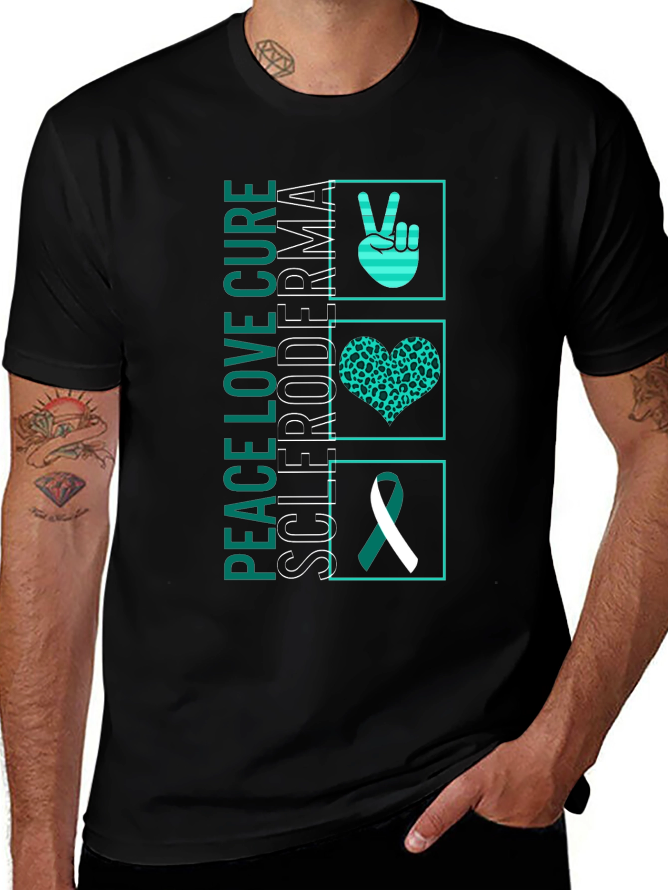 Peace Love Cure Scleroderma Awareness T-Shirt