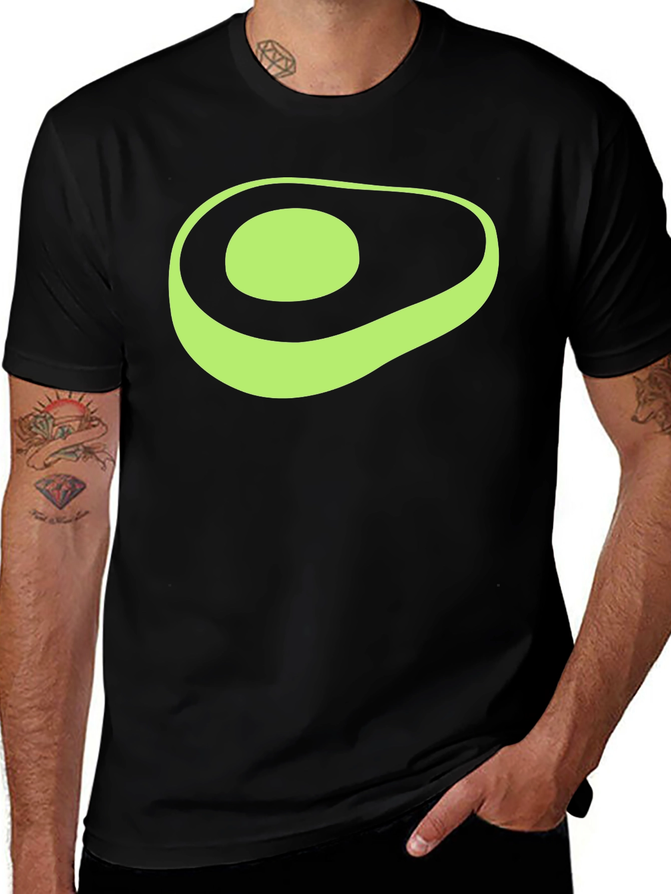 Variant 8 of Avocado Graphic Tee - Stylish & Comfortable Black T-Shirt