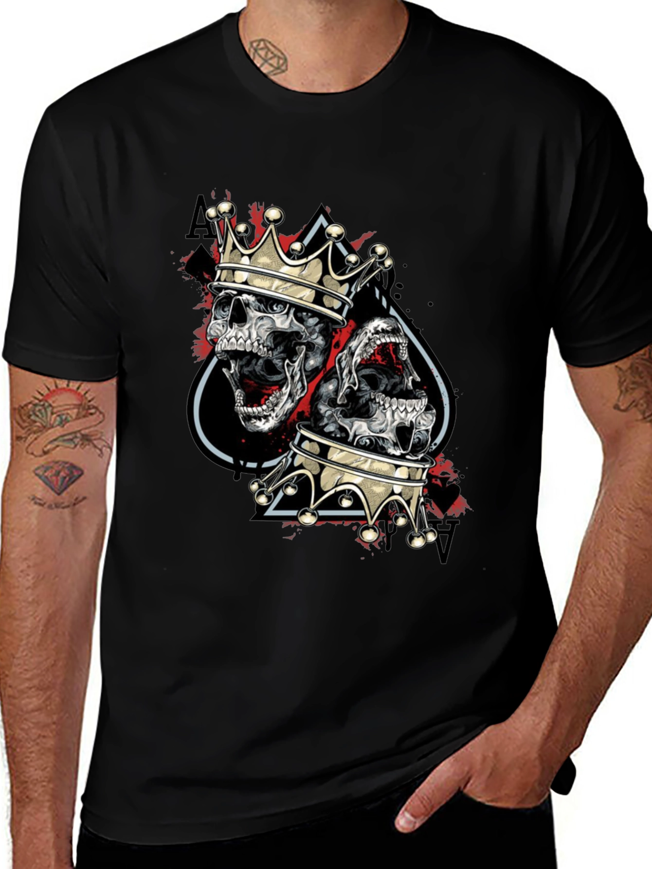 Variant 23 of King Skull Graphic Tee - Men's Black T-Shirt