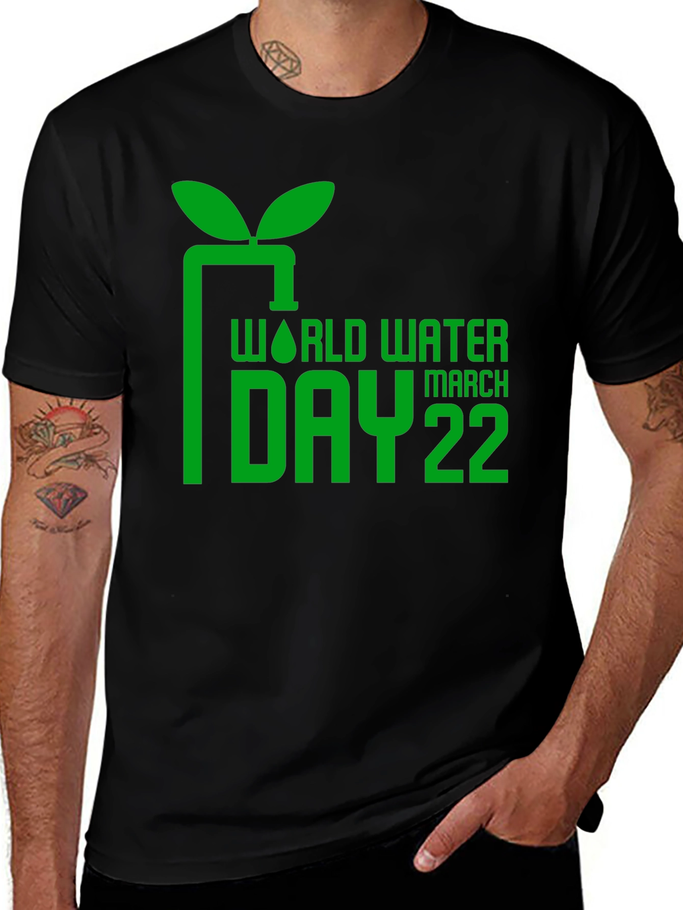 World Water Day Black Graphic Tee - March 22