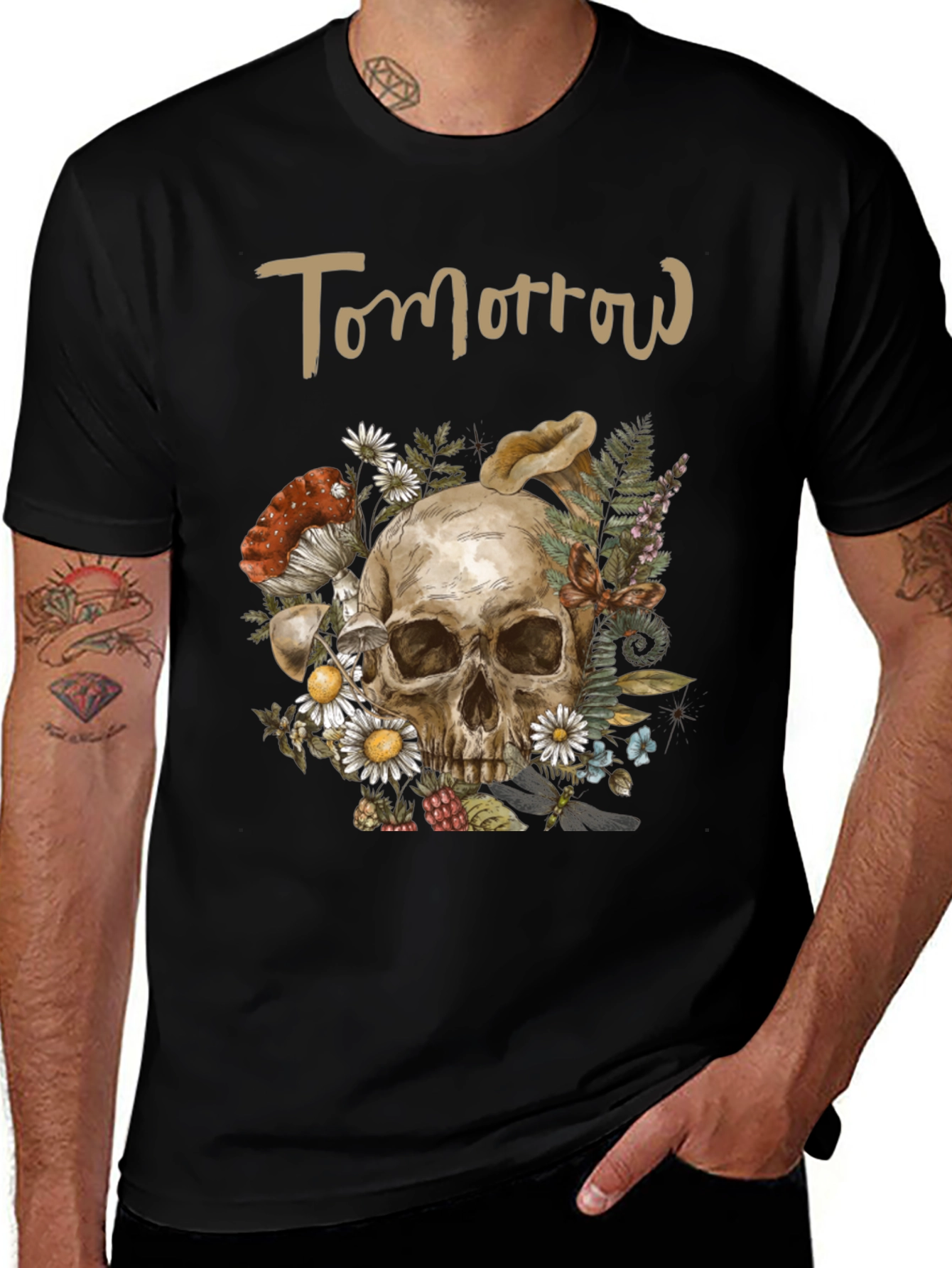 Variant 15 of Tomorrow Skull & Floral Graphic T-Shirt