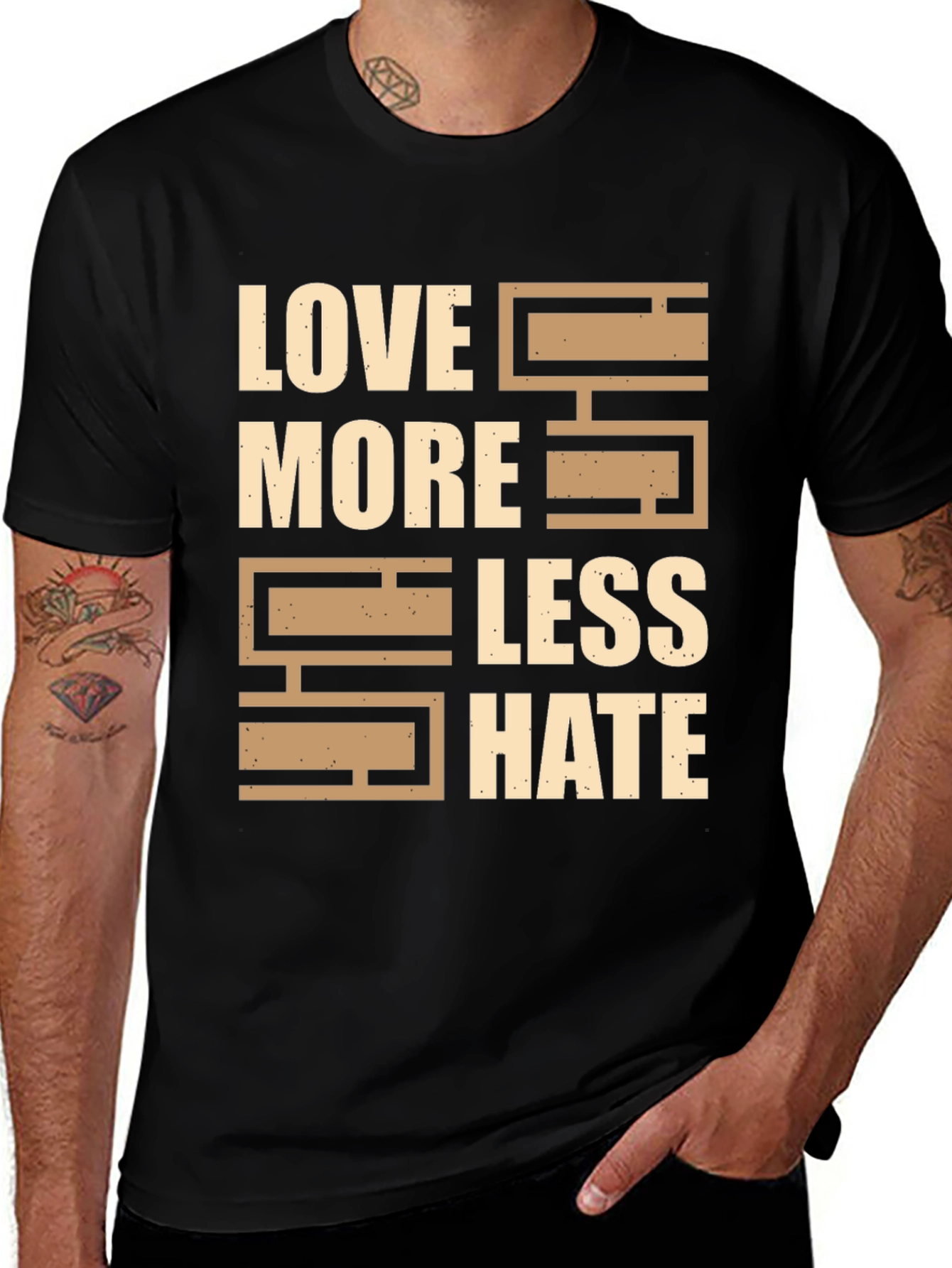 Variant 10 of Love More Less Hate Graphic T-Shirt