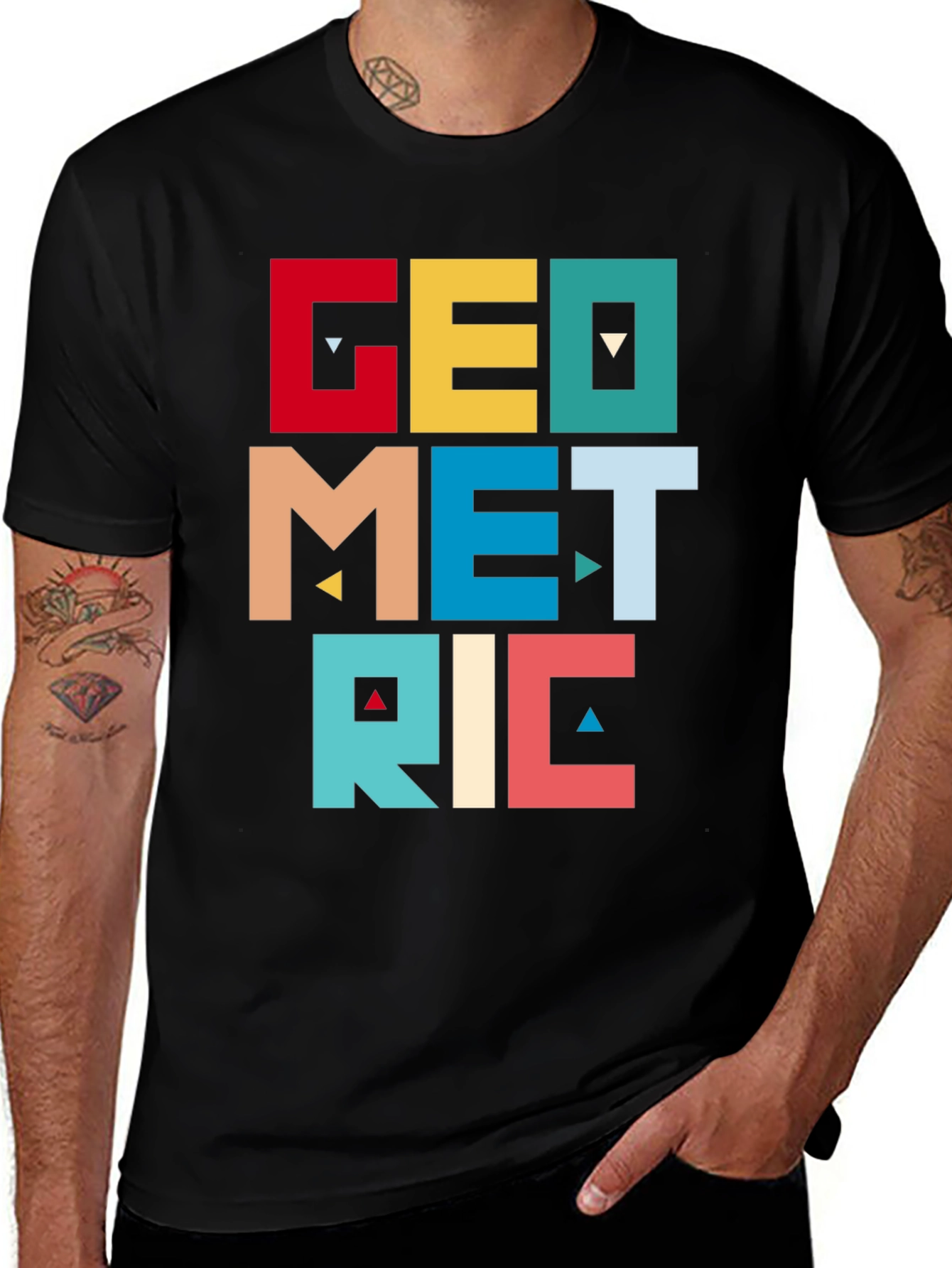 Variant 23 of Geometric Design T-Shirt - Colorful Modern Style