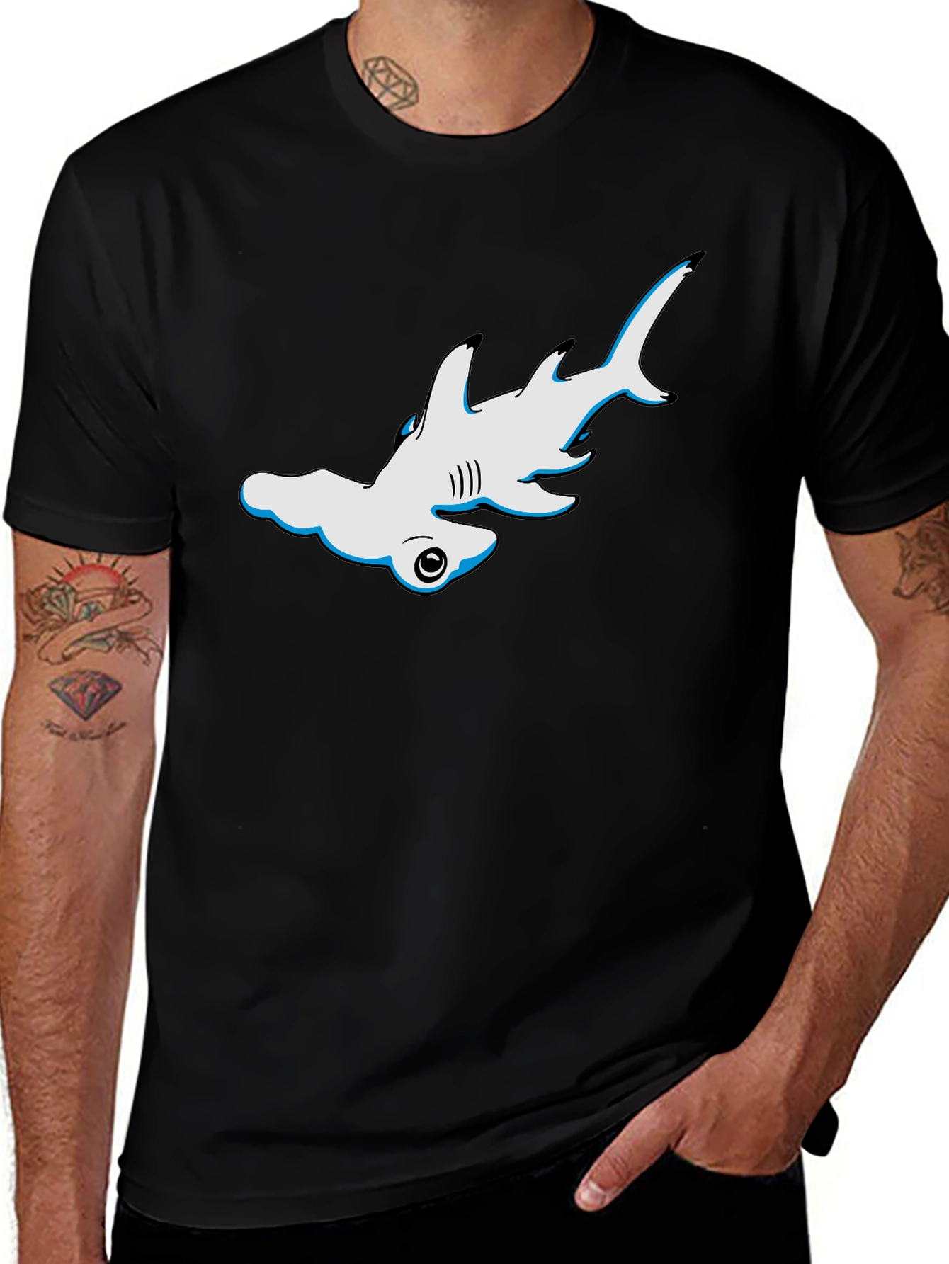Variant 15 of Hammerhead Shark Graphic Tee - Cool Ocean Design