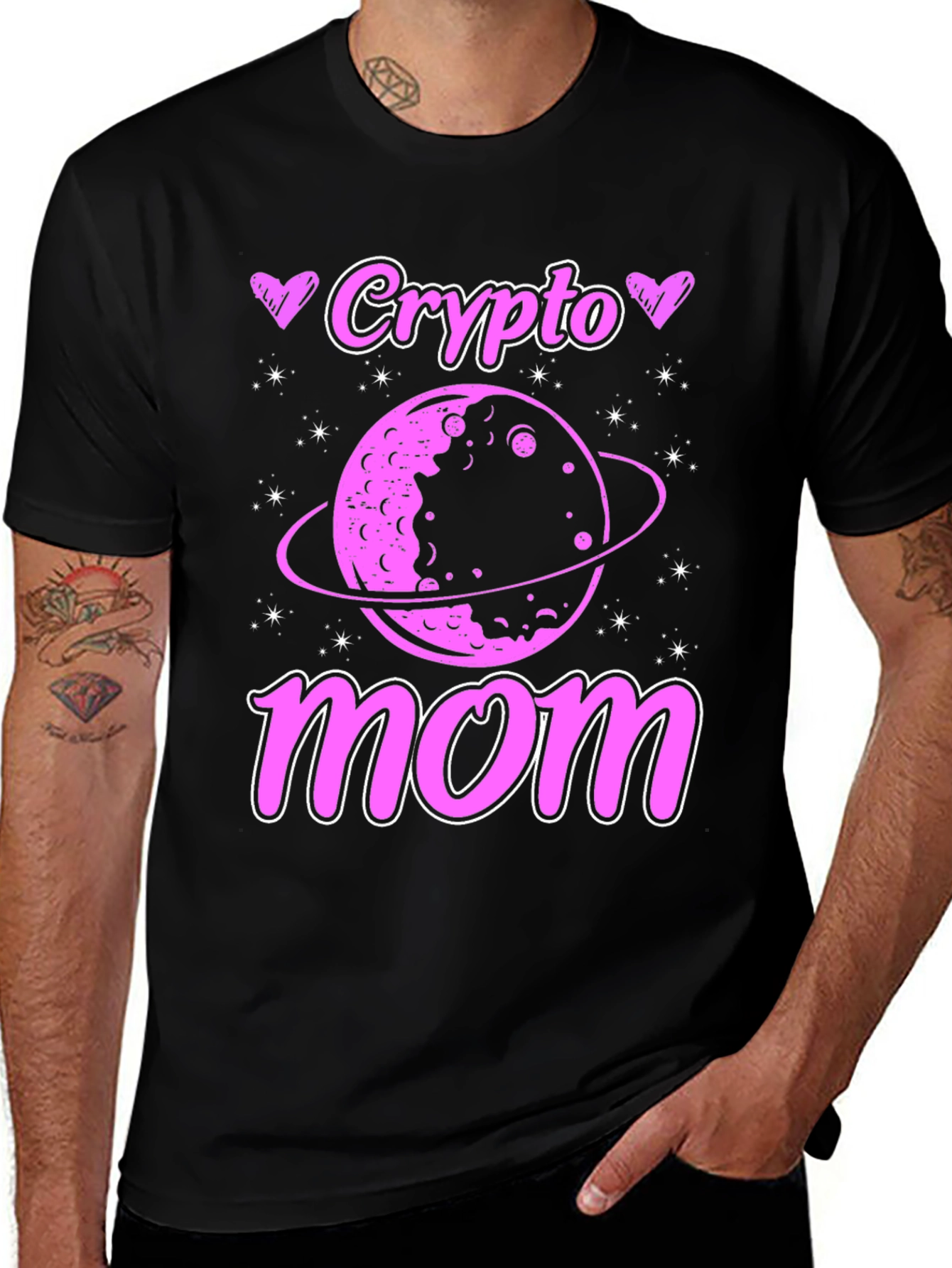 Variant 13 of Crypto Mom T-Shirt - Galaxy Planet Design