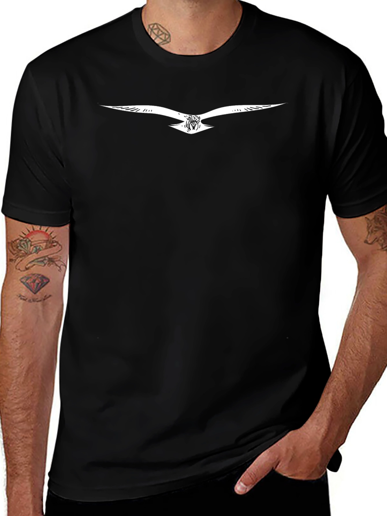 Variant 10 of Stylish Black T-Shirt with Eagle Graphic Print