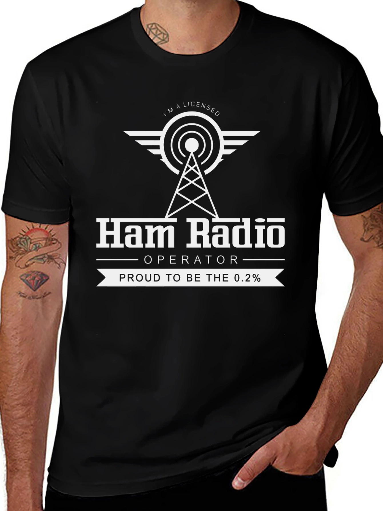 Variant 15 of Ham Radio Operator T-Shirt - Licensed & Proud