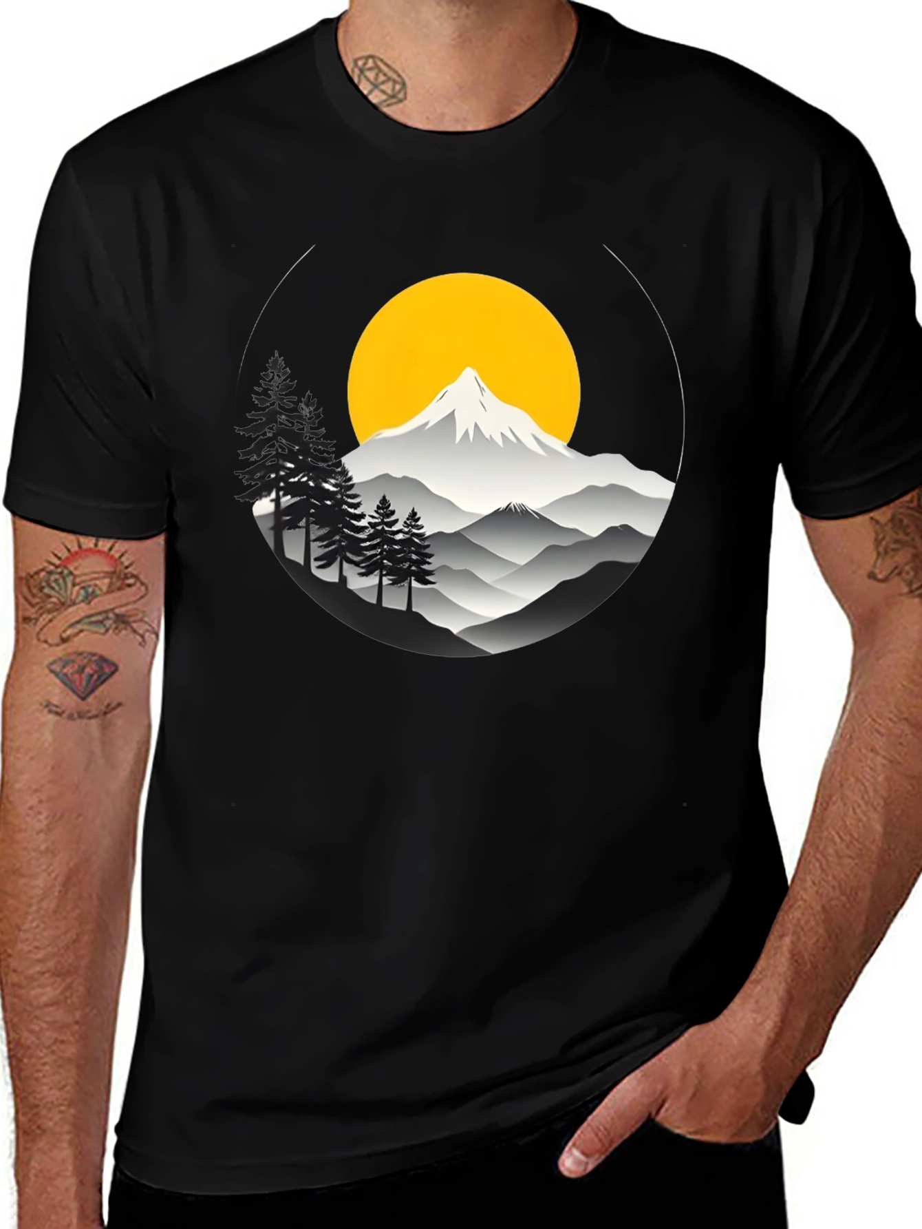 Variant 22 of Mountain Sunset Graphic Tee - Nature Lover's Shirt