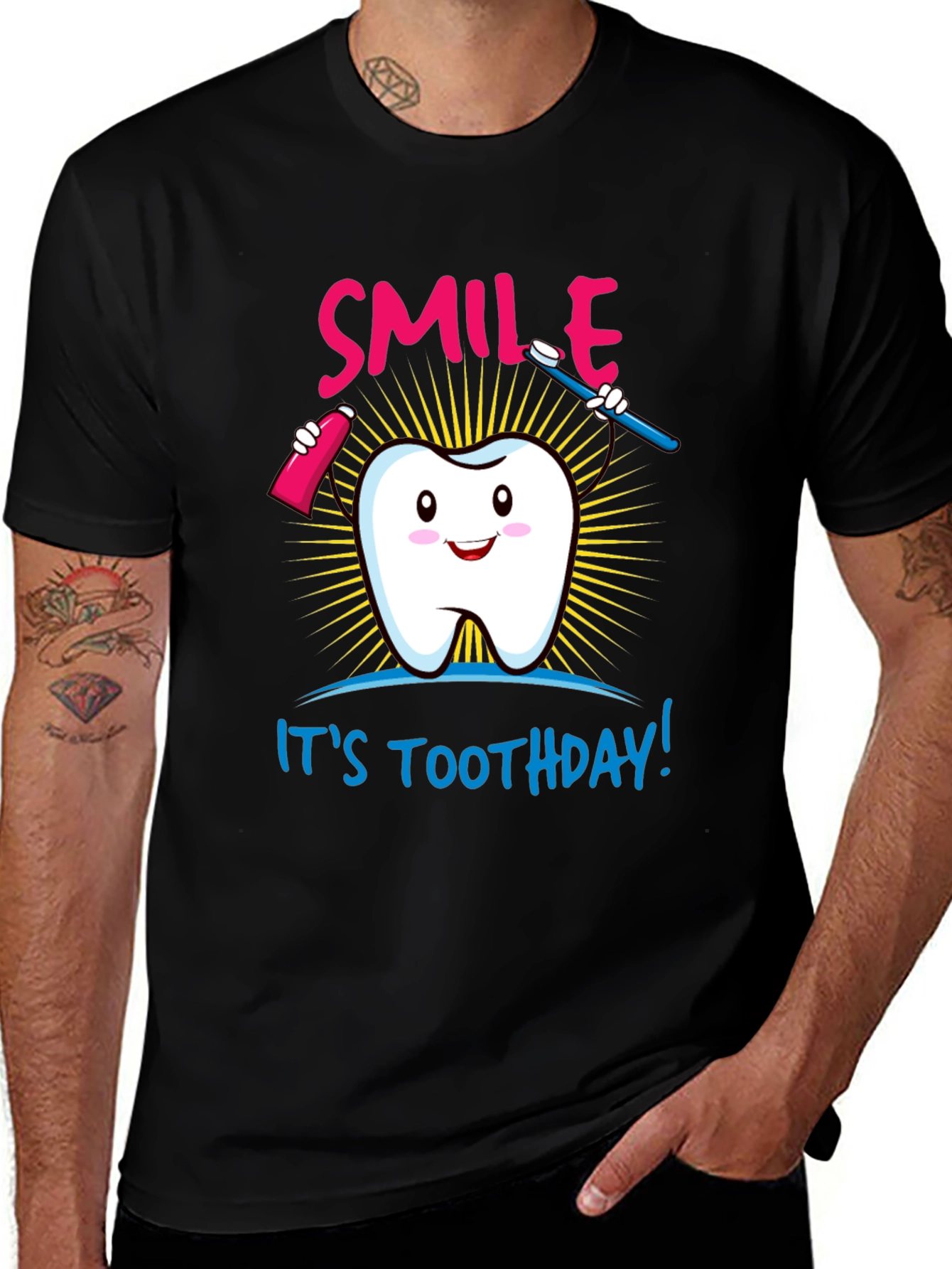 Smile It's Toothday T-Shirt Funny Dental Hygienist Tee