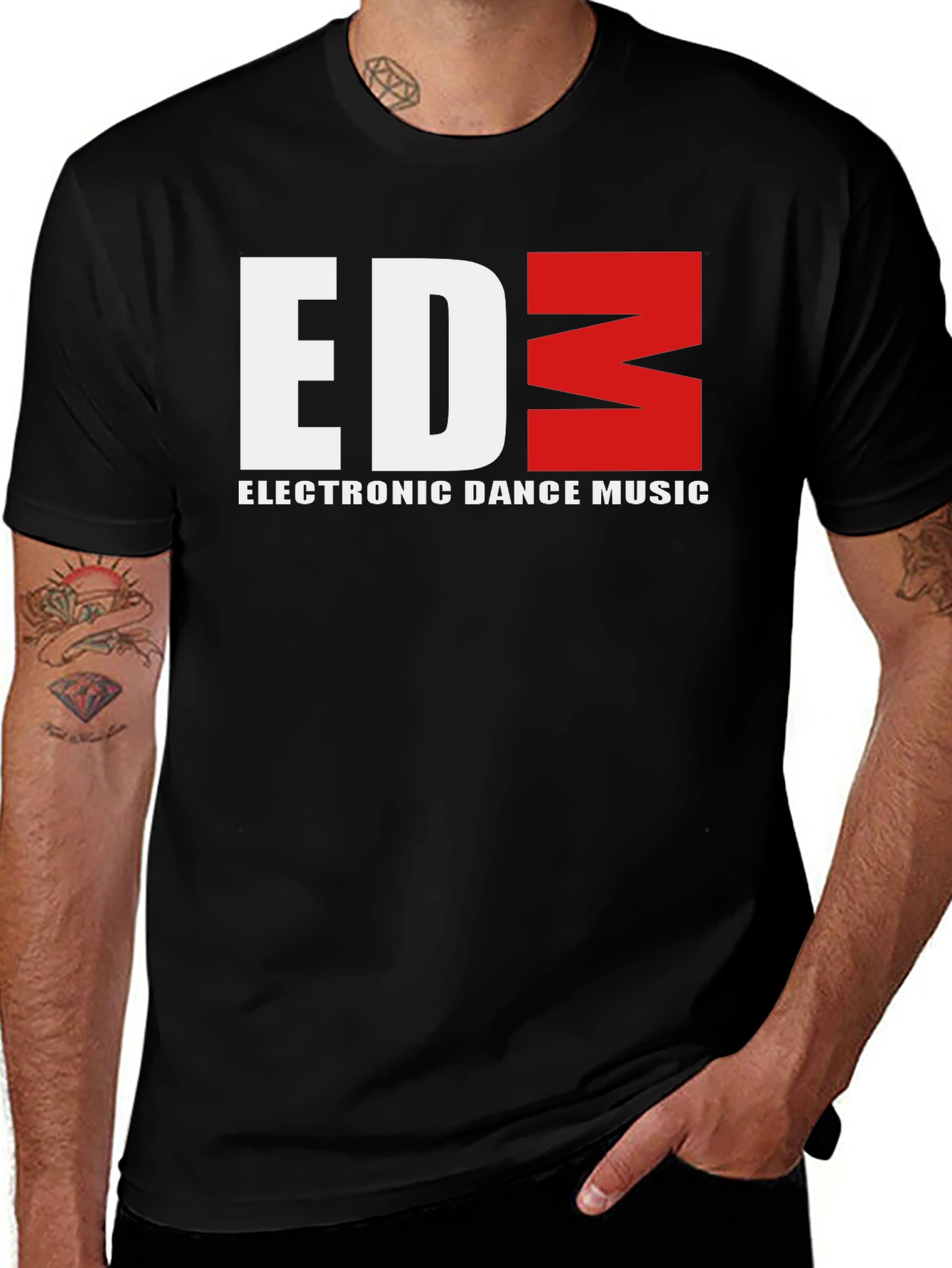 EDM Music Graphic Tee - Black Cotton
