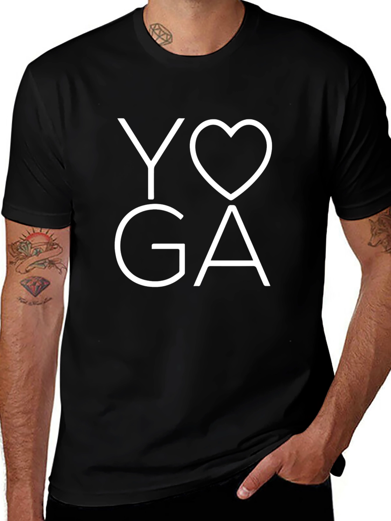 Variant 26 of Yoga Love Graphic Black T-Shirt