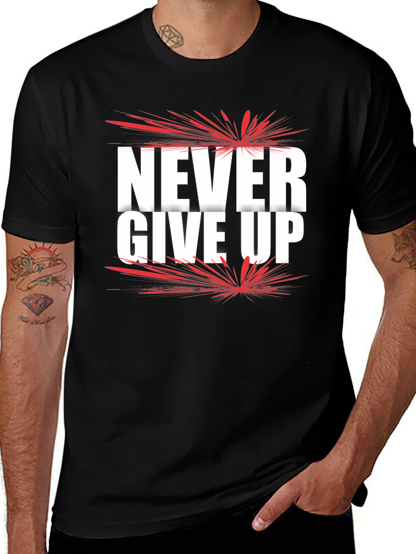 Variant 29 of Never Give Up Graphic Tee - Motivational Shirt