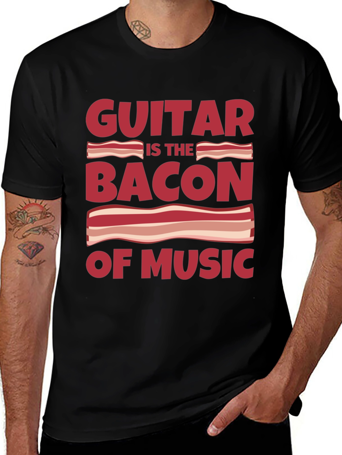 Variant 18 of Guitar is Bacon of Music Graphic T-Shirt