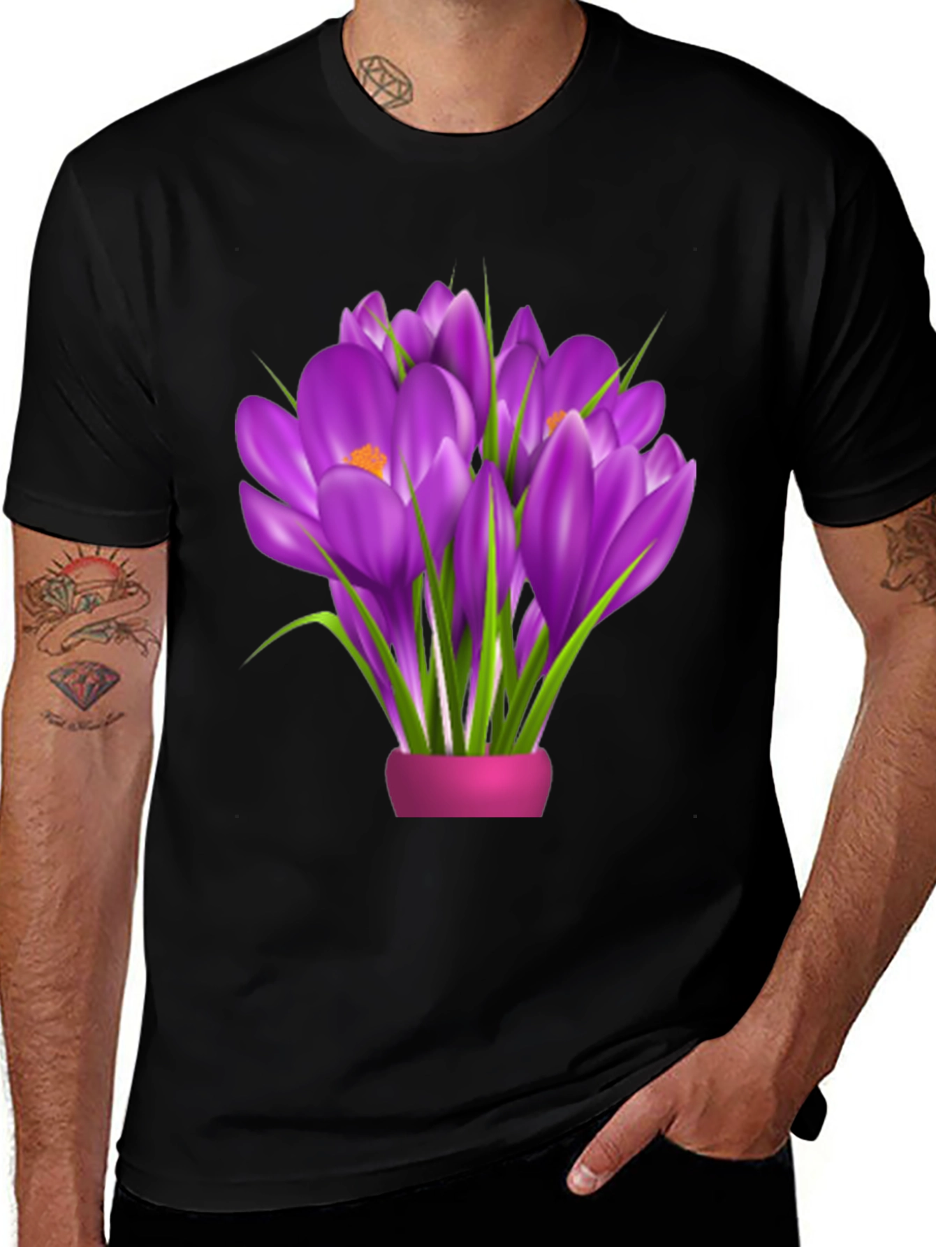 Floral Graphic Tee - Crocus Bouquet