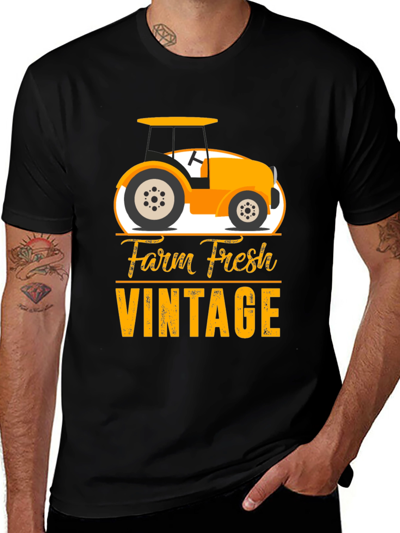 Variant 17 of Farm Fresh Vintage Tractor Graphic T-Shirt
