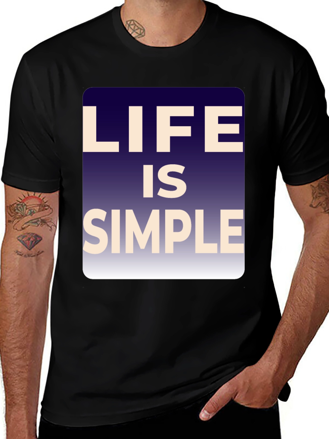 Variant 23 of Life is Simple Black Graphic T-Shirt