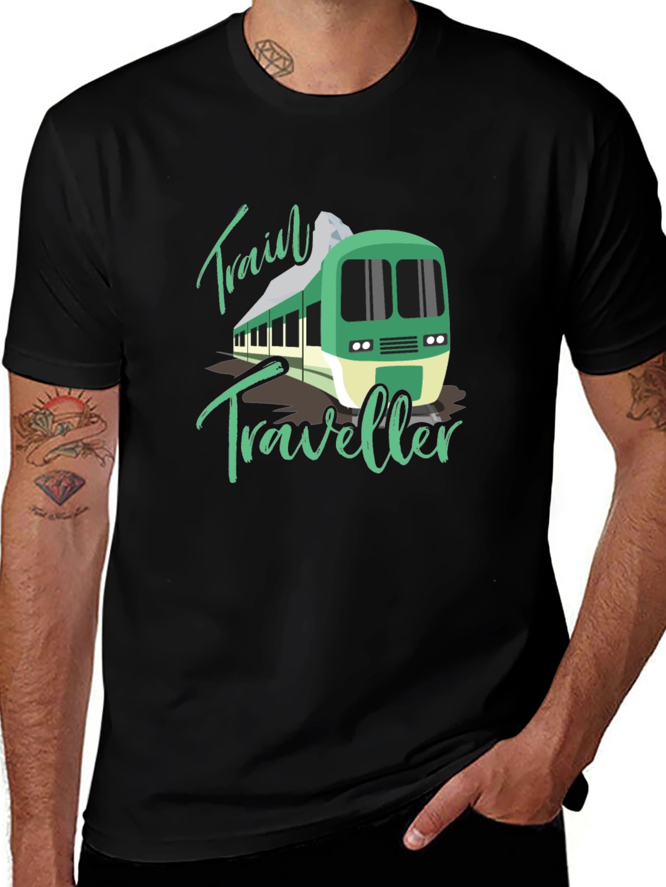 Variant 6 of Train Traveller Black T-Shirt