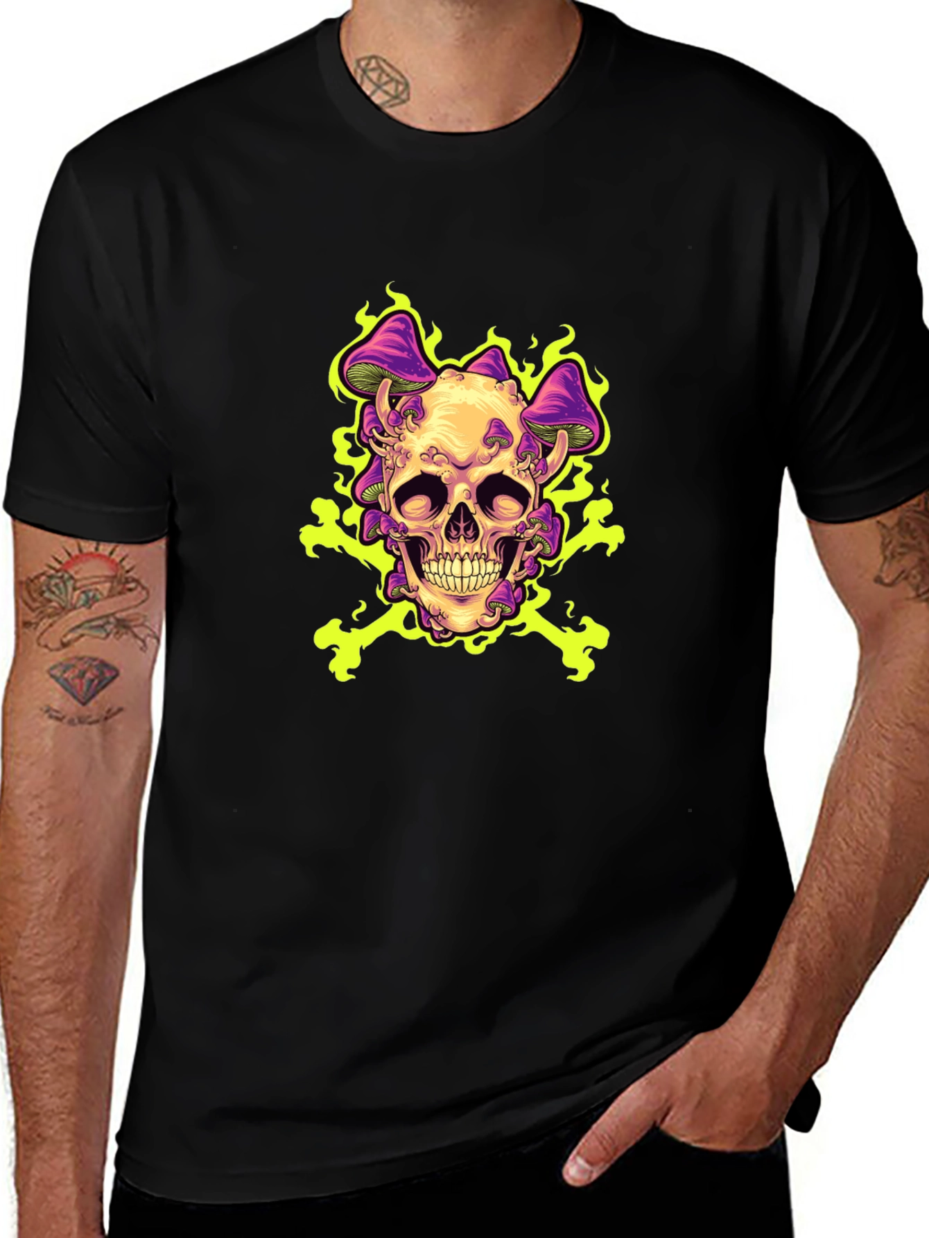Variant 14 of Skull Mushroom T-Shirt - Edgy Graphic Tee