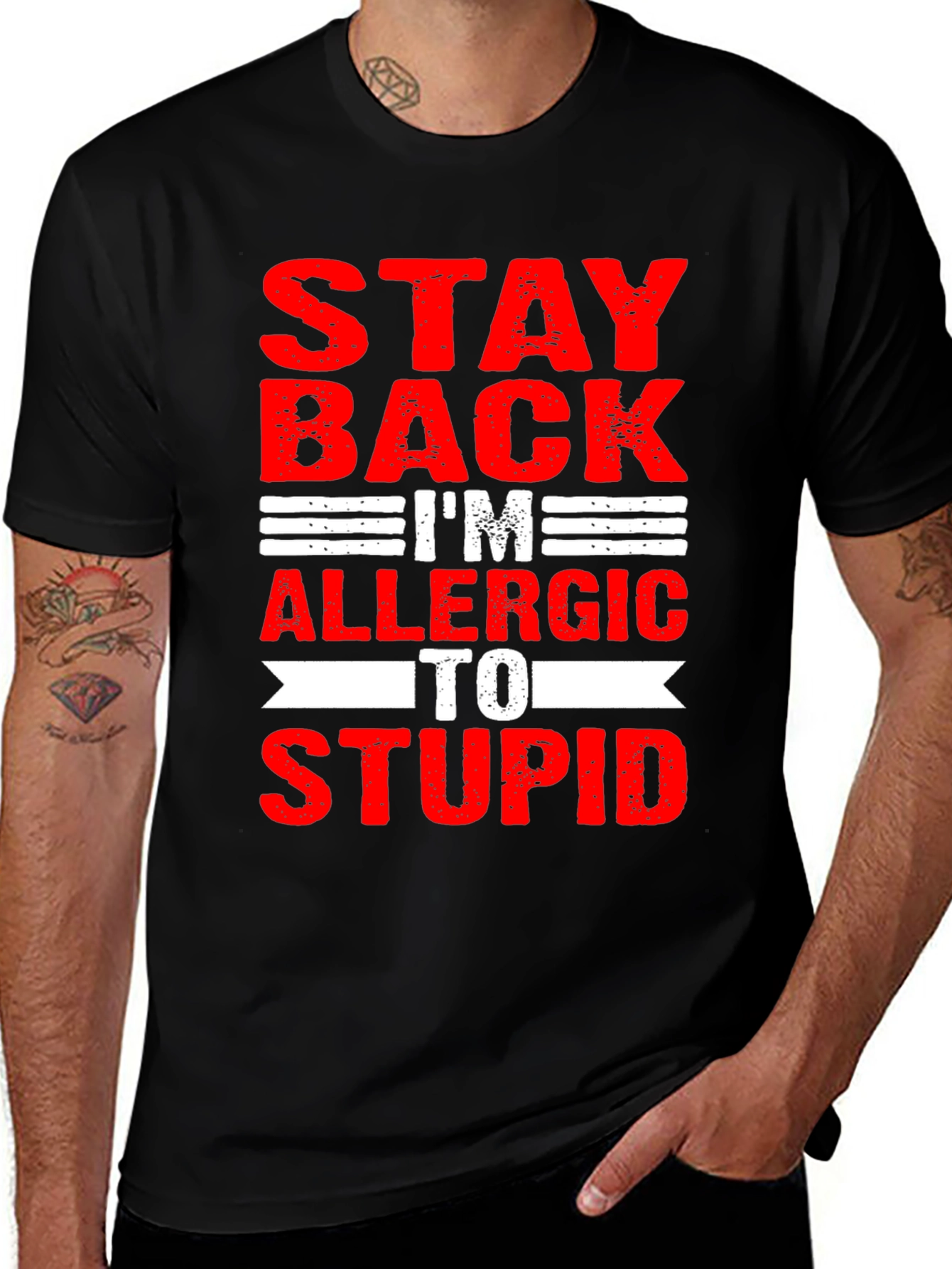 Variant 4 of Stay Back Allergic to Stupid Graphic Tee