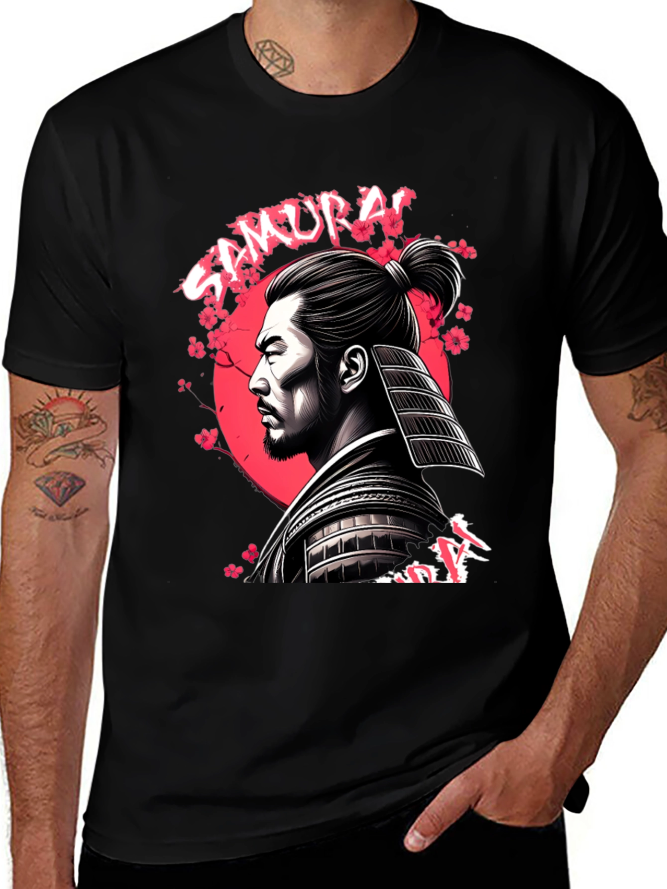 Variant 27 of Samurai Warrior Graphic T-Shirt - Black
