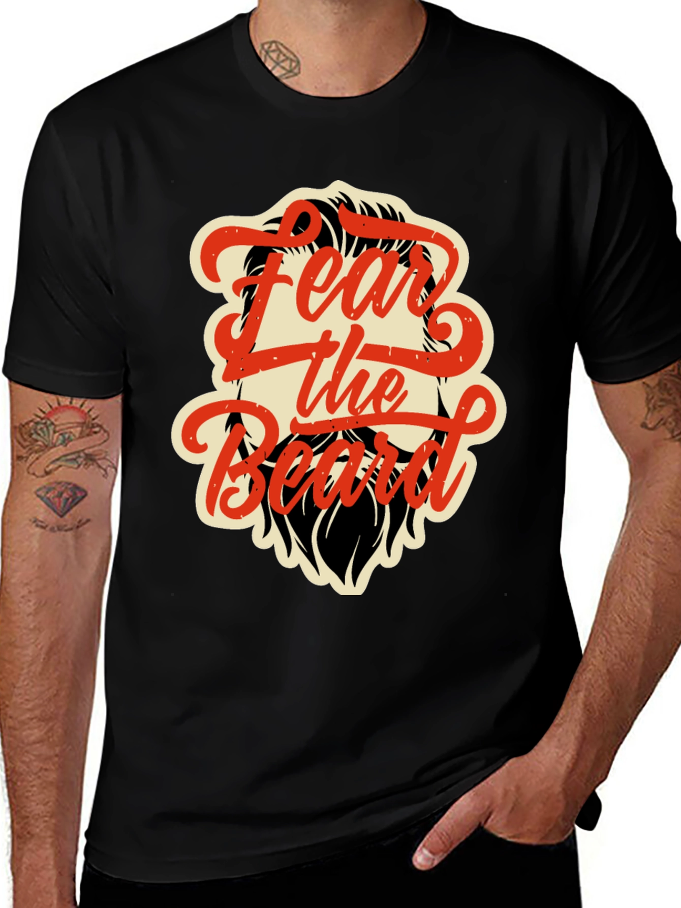 Variant 10 of Fear the Beard Graphic Tee - Black