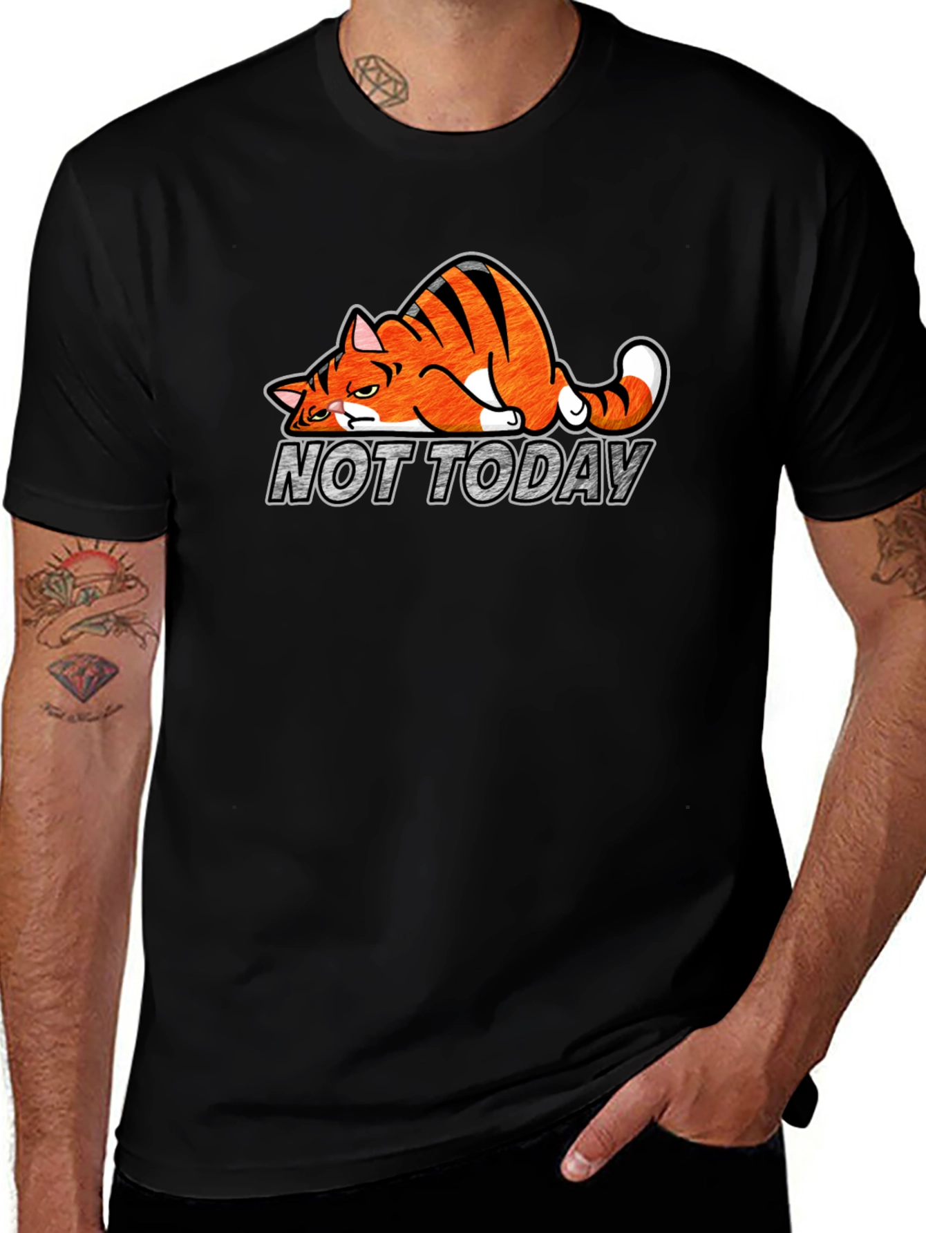 Variant 11 of Not Today Lazy Cat Graphic Tee - Relaxed Fit