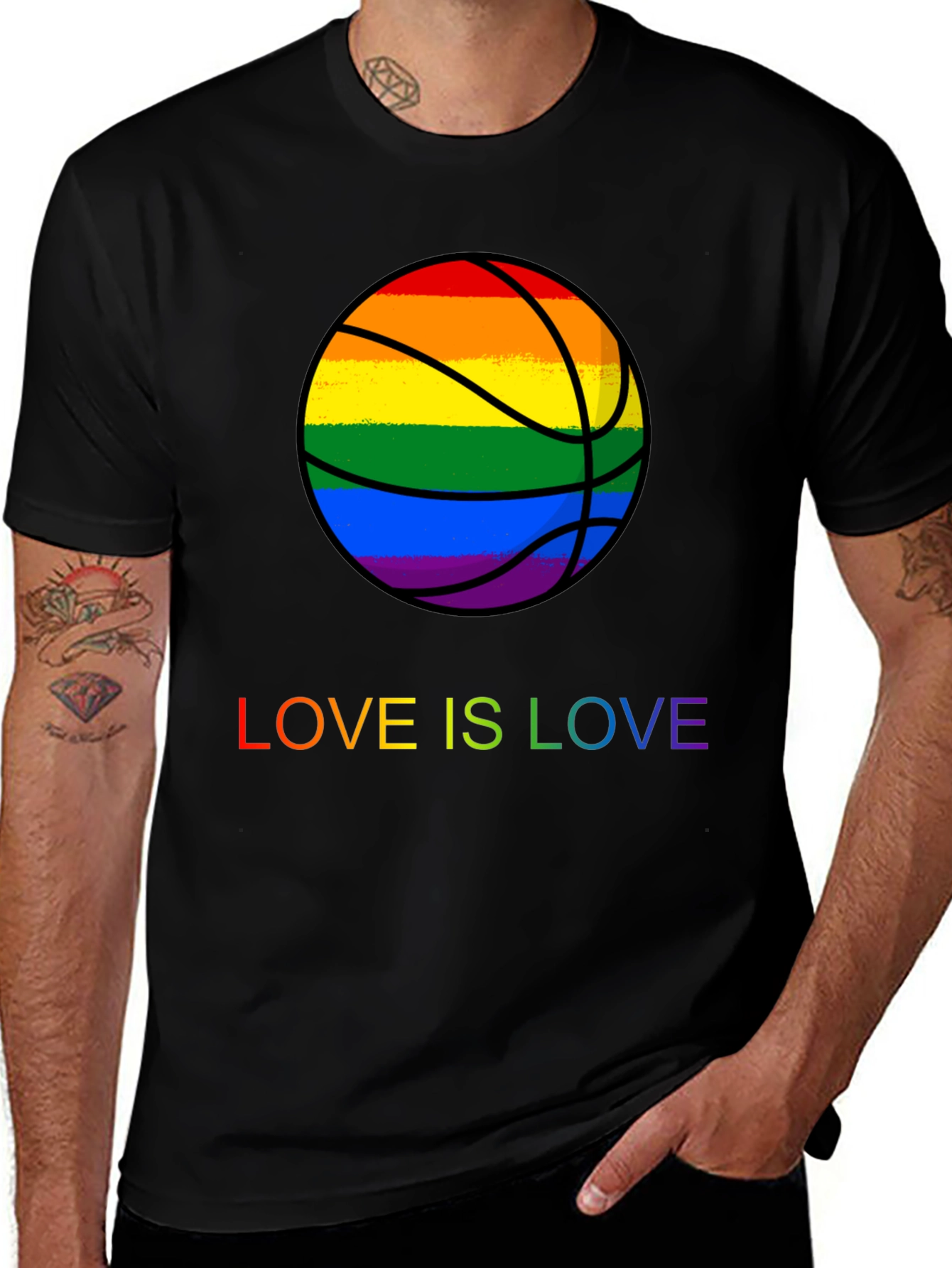 Variant 12 of Rainbow Basketball Love is Love T-Shirt