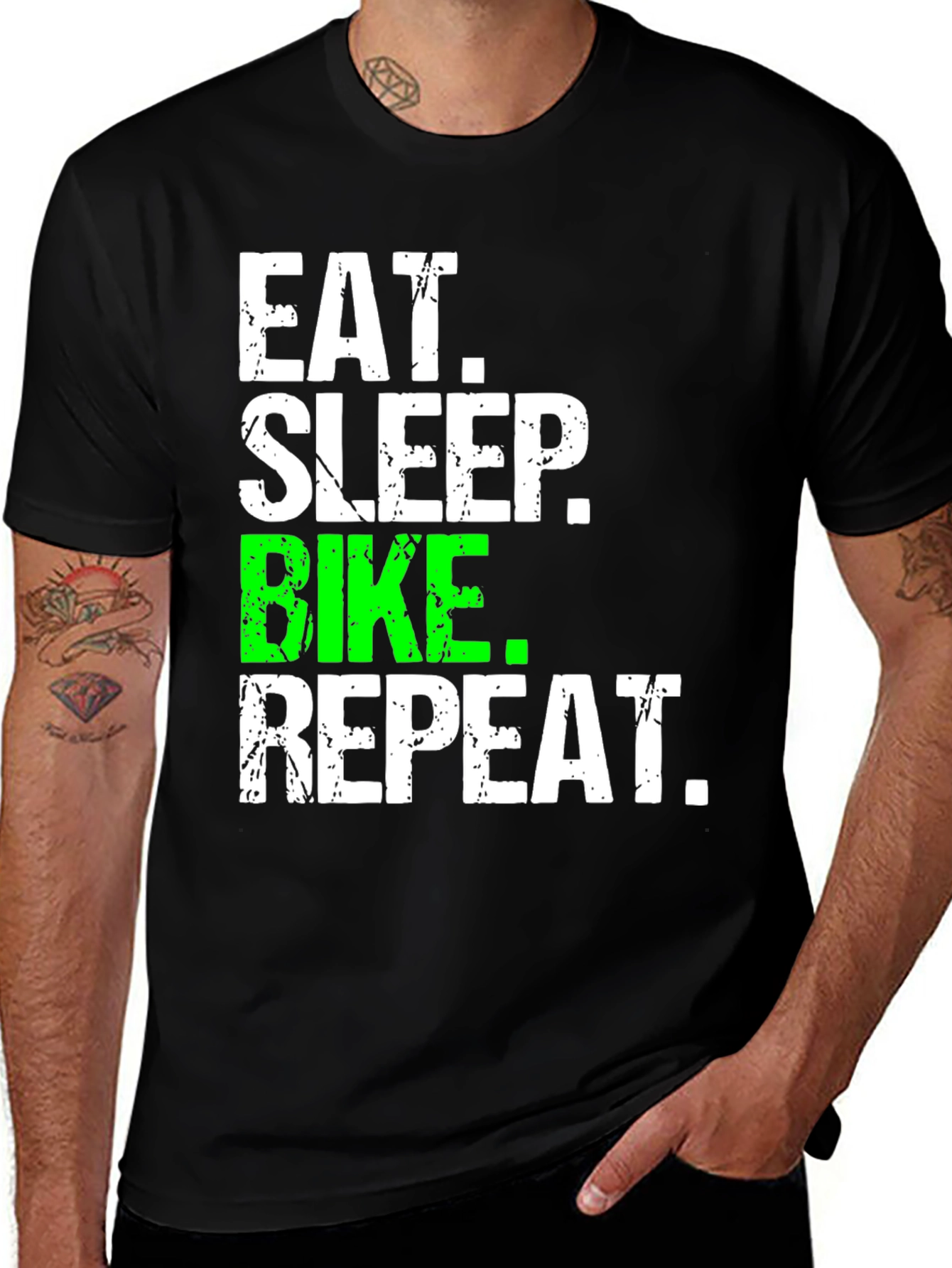 Variant 26 of Eat Sleep Bike Repeat Graphic Tee