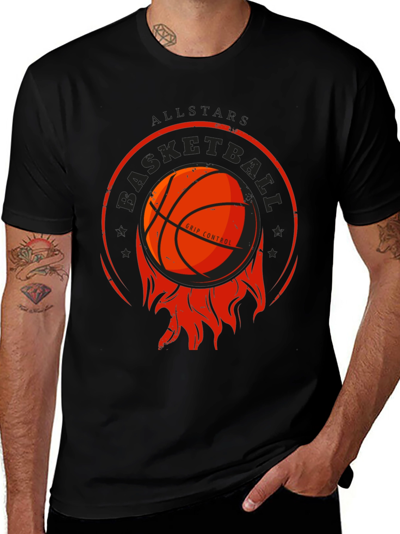 Variant 12 of Basketball Grip Control Graphic Tee - Black