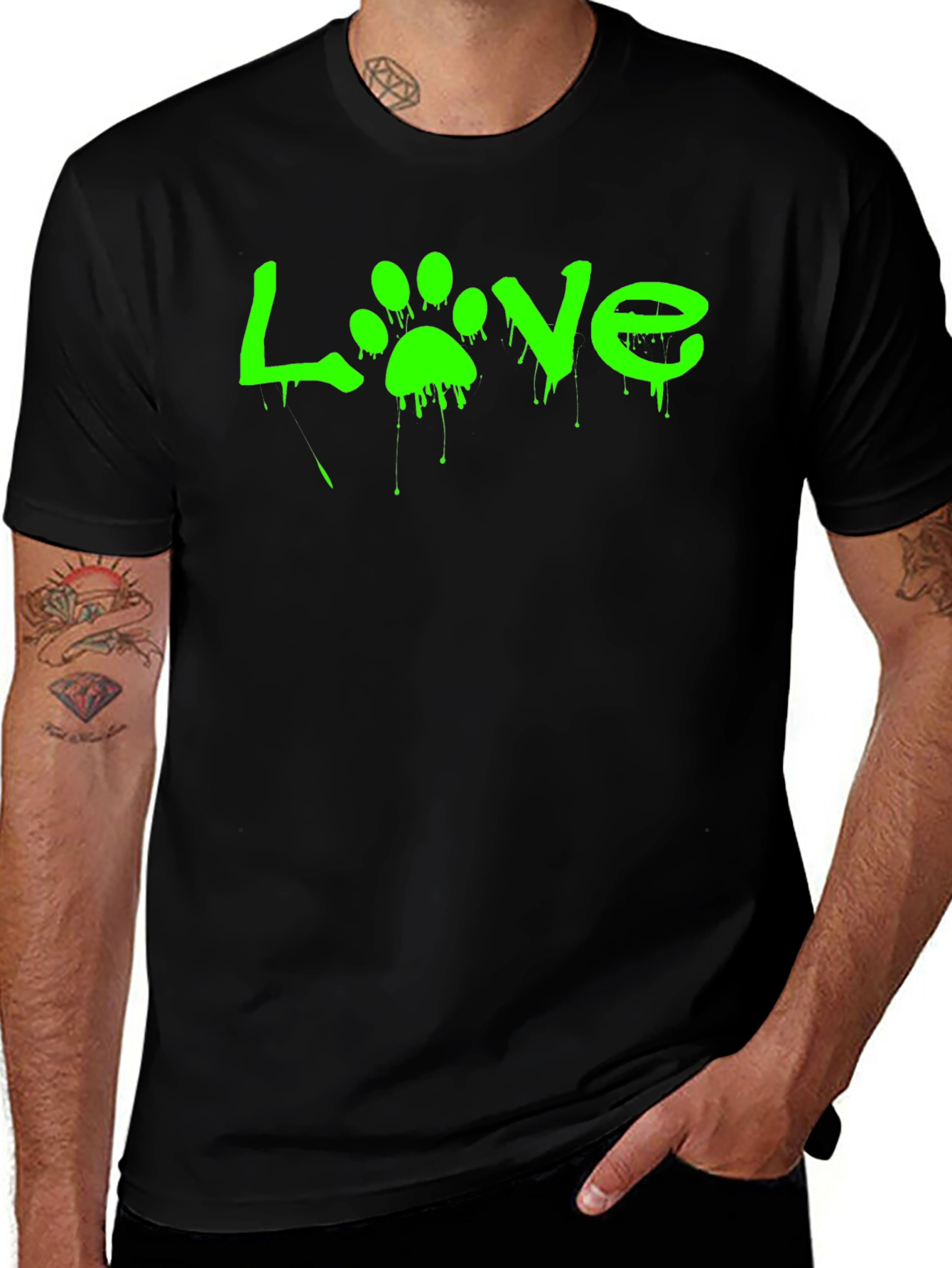 Variant 30 of Love Paw Print Graphic Tee - Black
