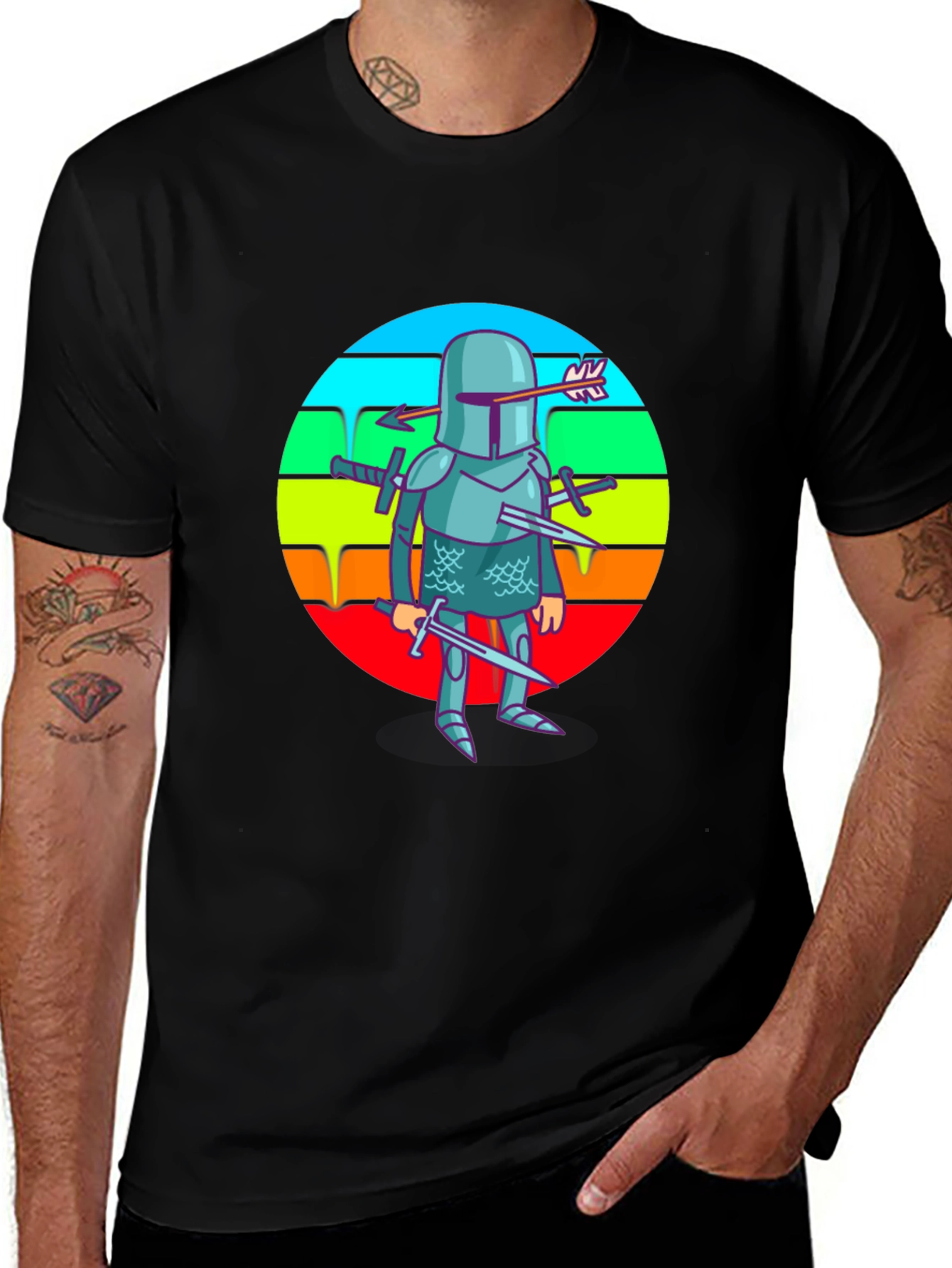 Variant 27 of Humorous Knight T-Shirt - Cartoon Style