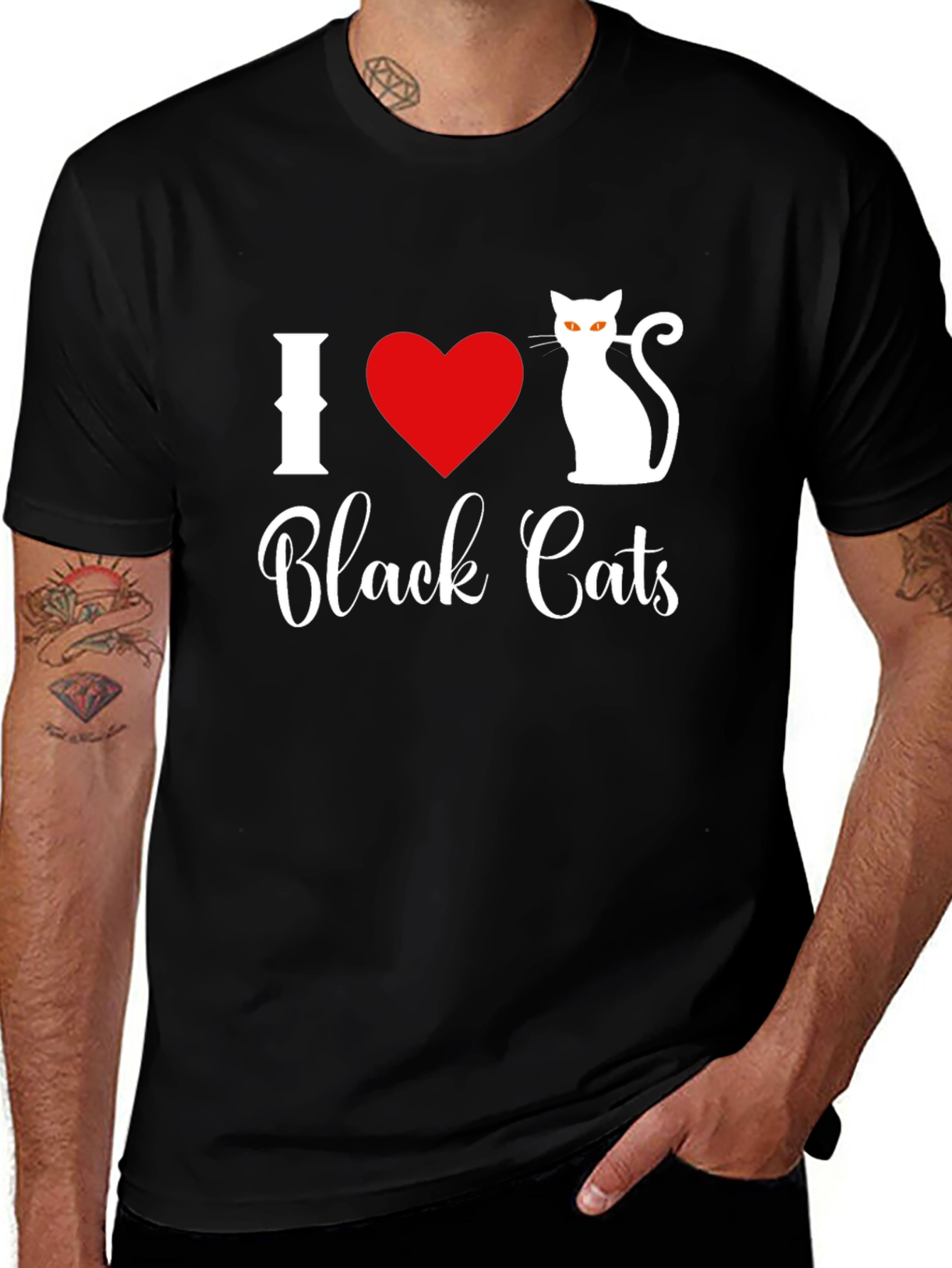 Variant 24 of I Love Black Cats T-Shirt