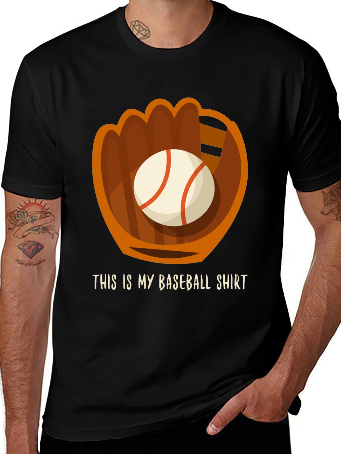 Variant 10 of Baseball Glove T-Shirt - "This is my baseball shirt"