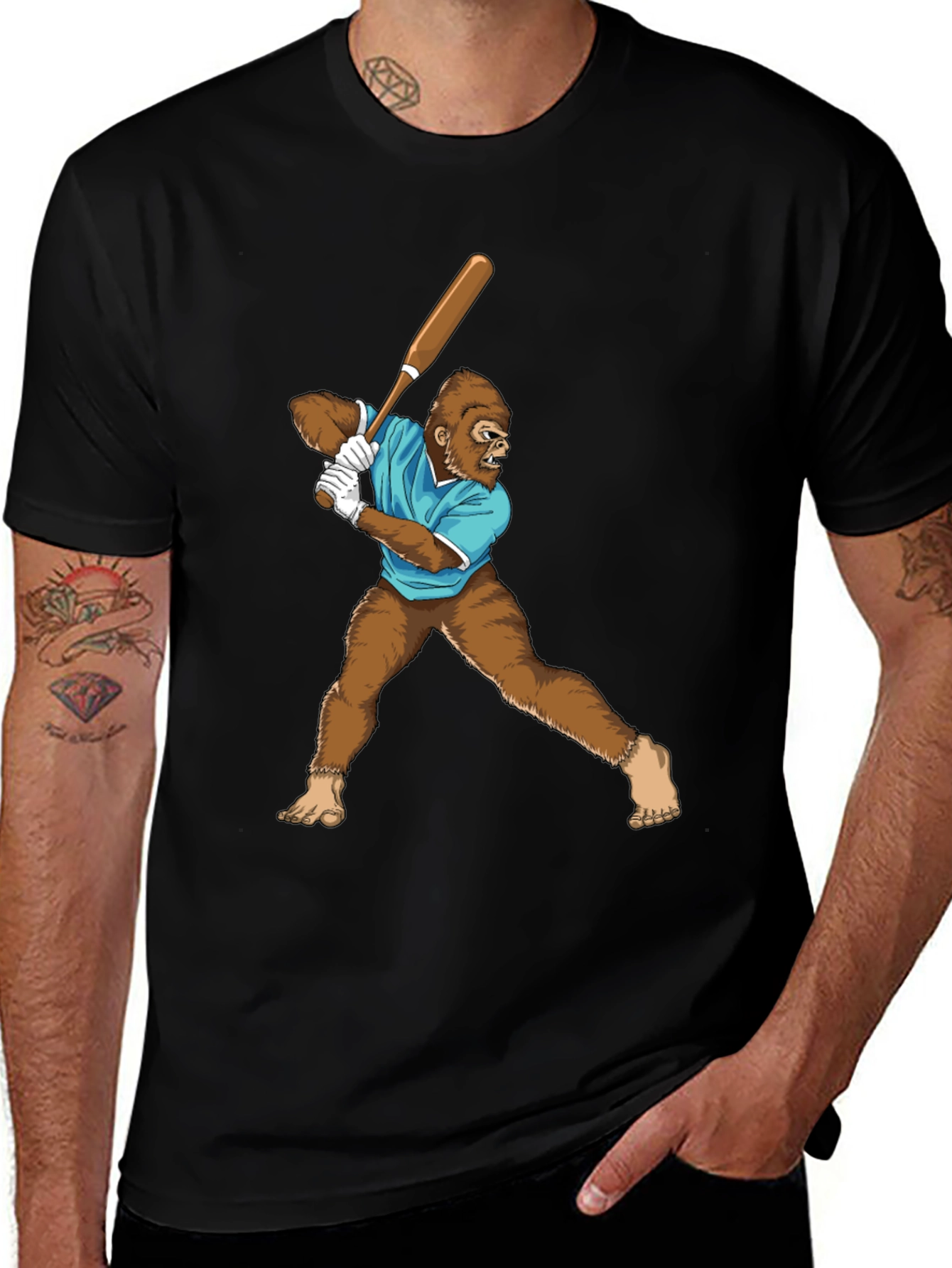 Bigfoot Baseball Tee - Unique Graphic T-Shirt