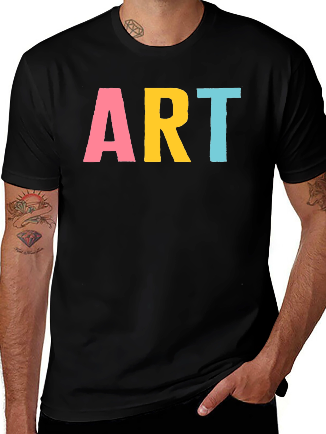 Variant 30 of Colorful "ART" Graphic T-Shirt