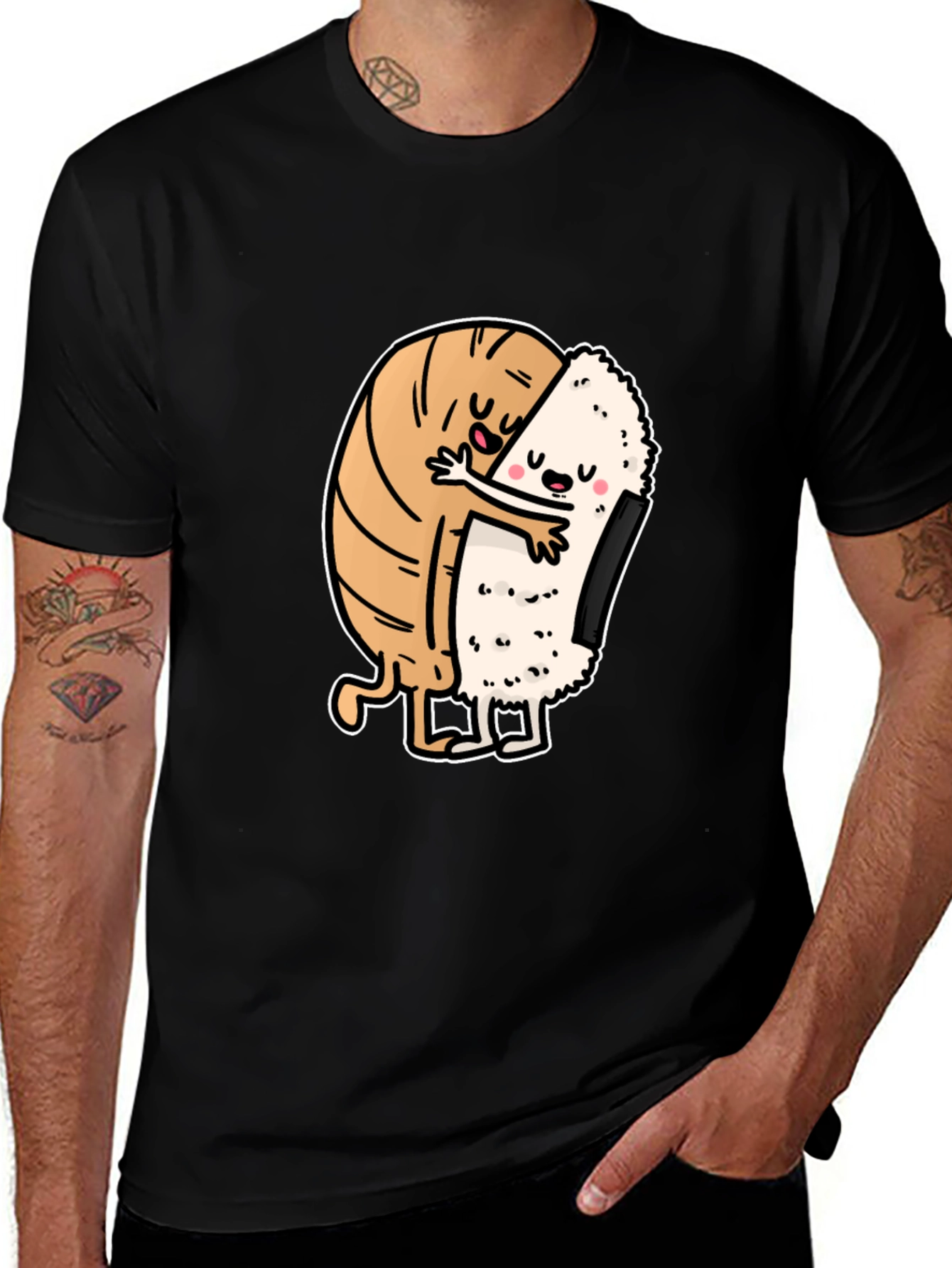 Variant 5 of Sushi Hug Black T-Shirt