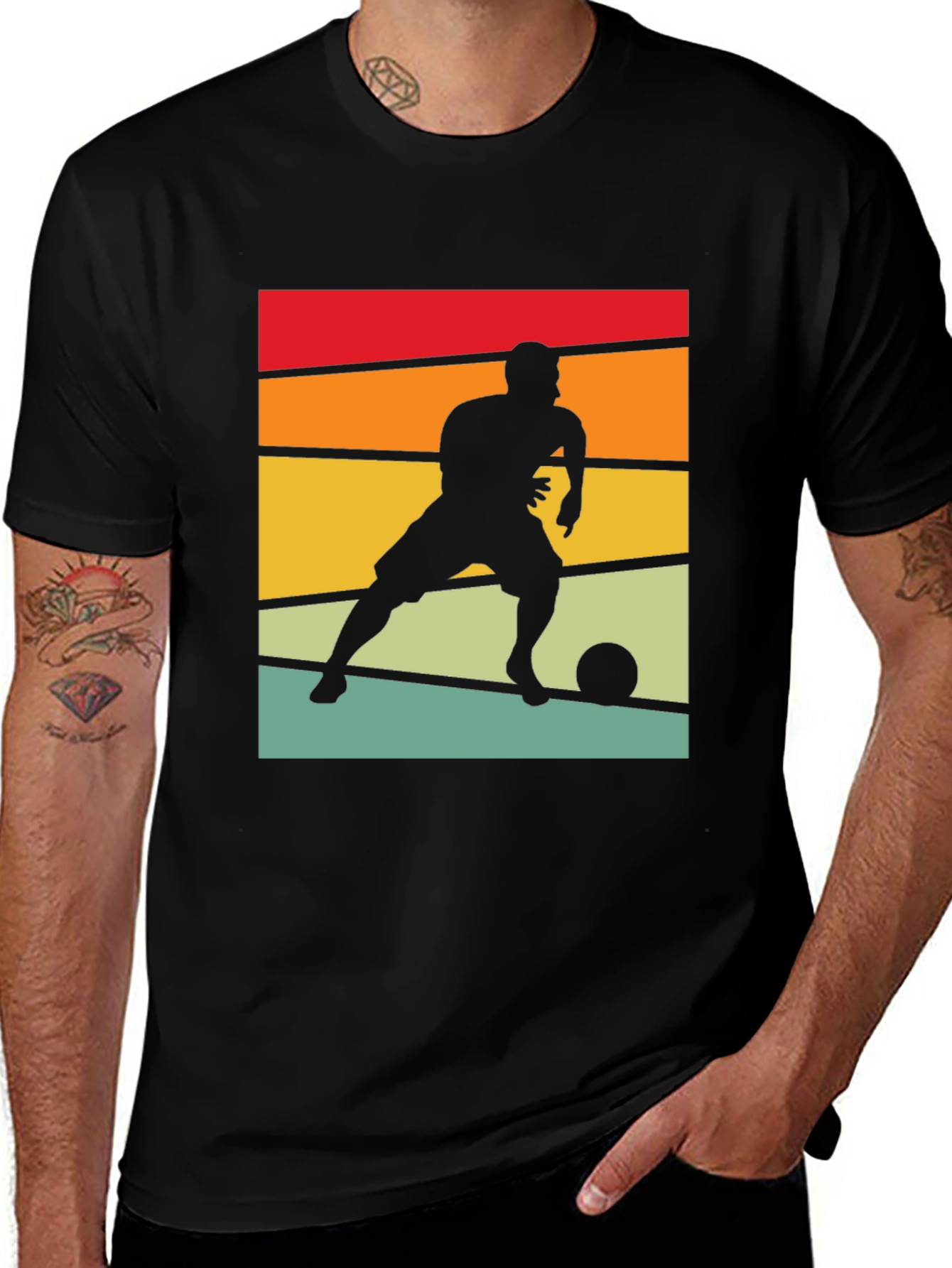 Variant 8 of Retro Soccer Player Graphic Tee