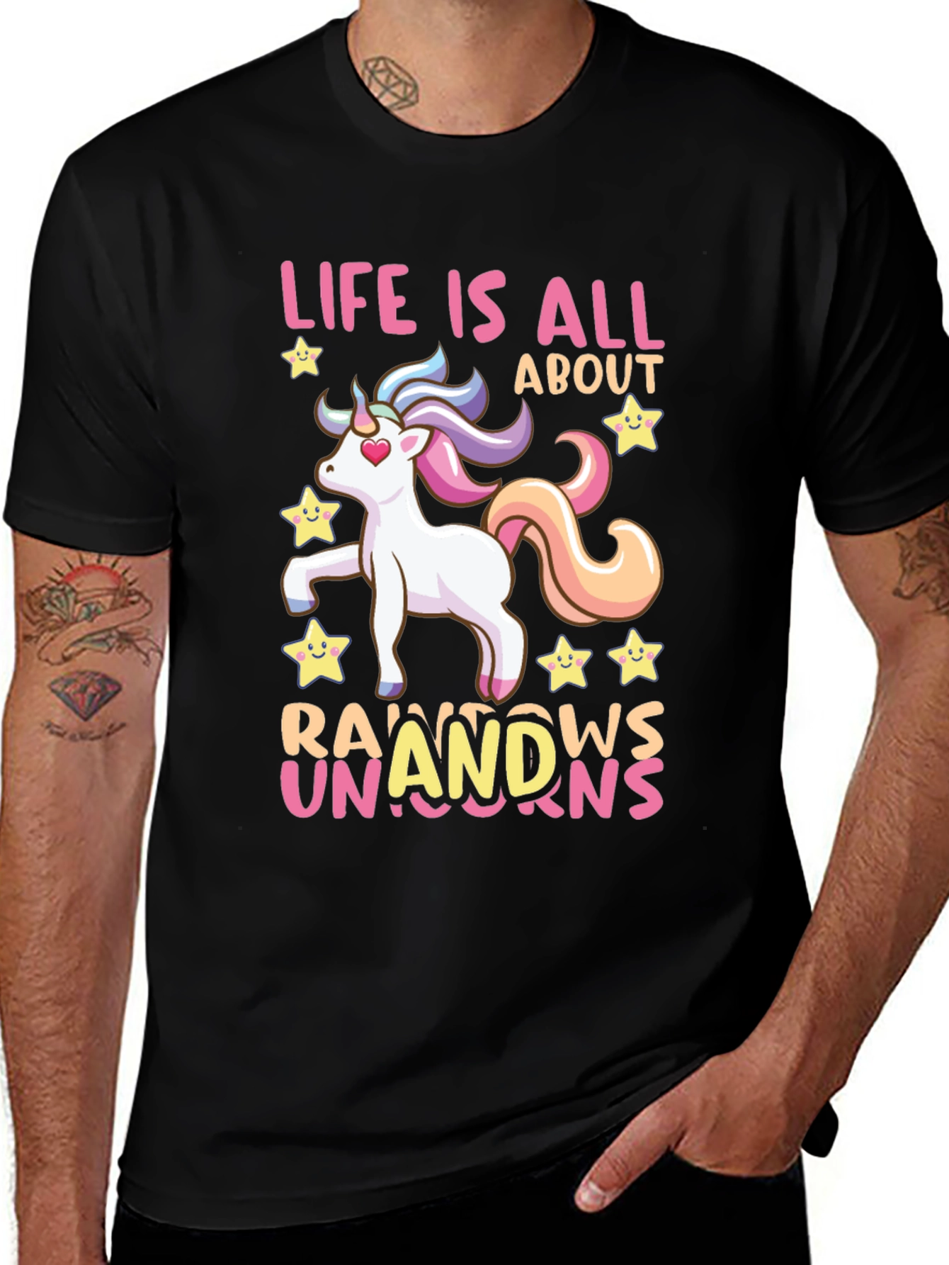 Variant 8 of Life Is All About Rainbows Unicorns Graphic Tee