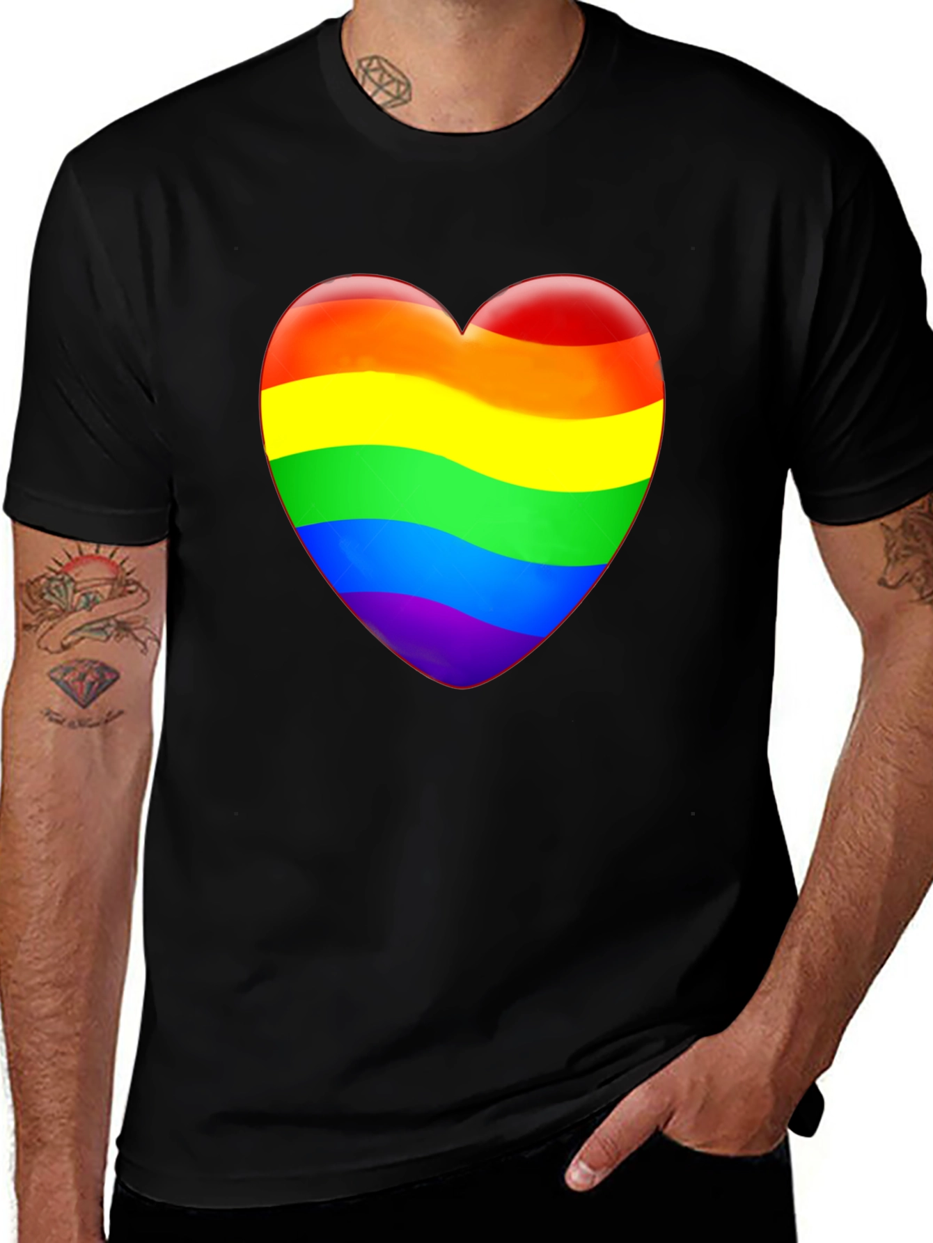 Variant 22 of Rainbow Heart Graphic T-Shirt - Pride Apparel
