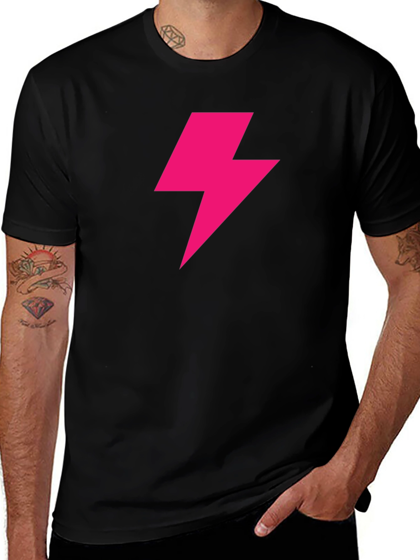 Variant 2 of Lightning Bolt Graphic Tee - Bold Black T-Shirt