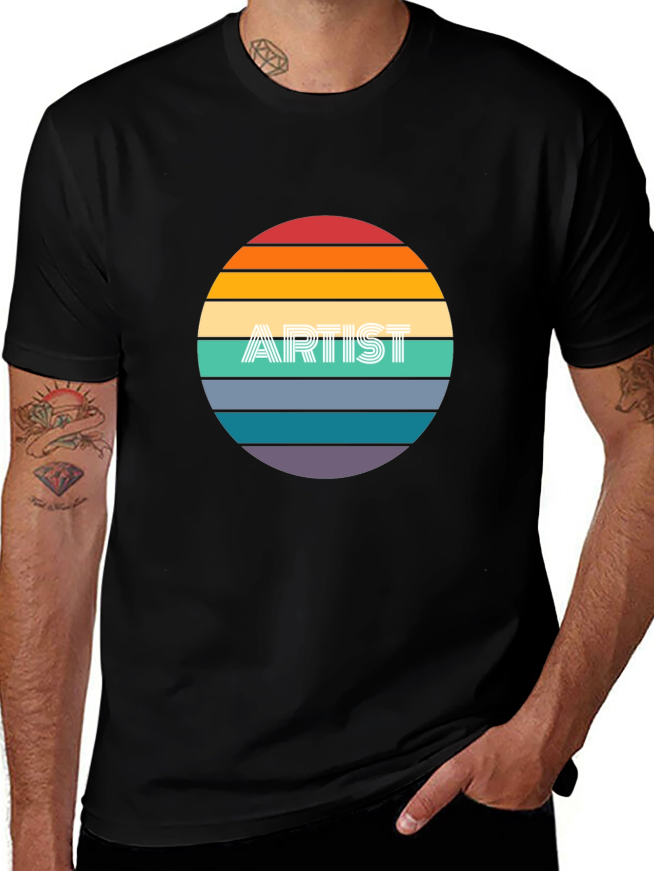 Variant 9 of Artist Sunset Graphic T-Shirt - Soft Cotton Blend