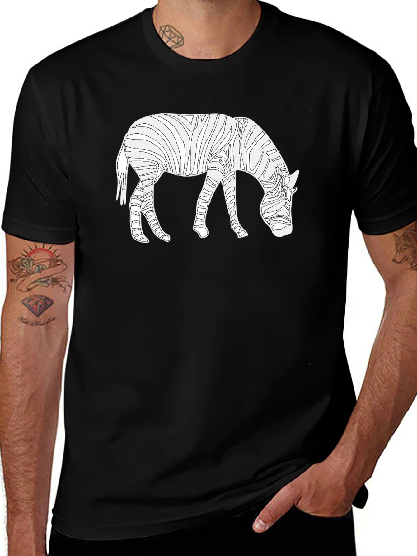 Variant 30 of Zebra Graphic Tee - Unique Striped Design