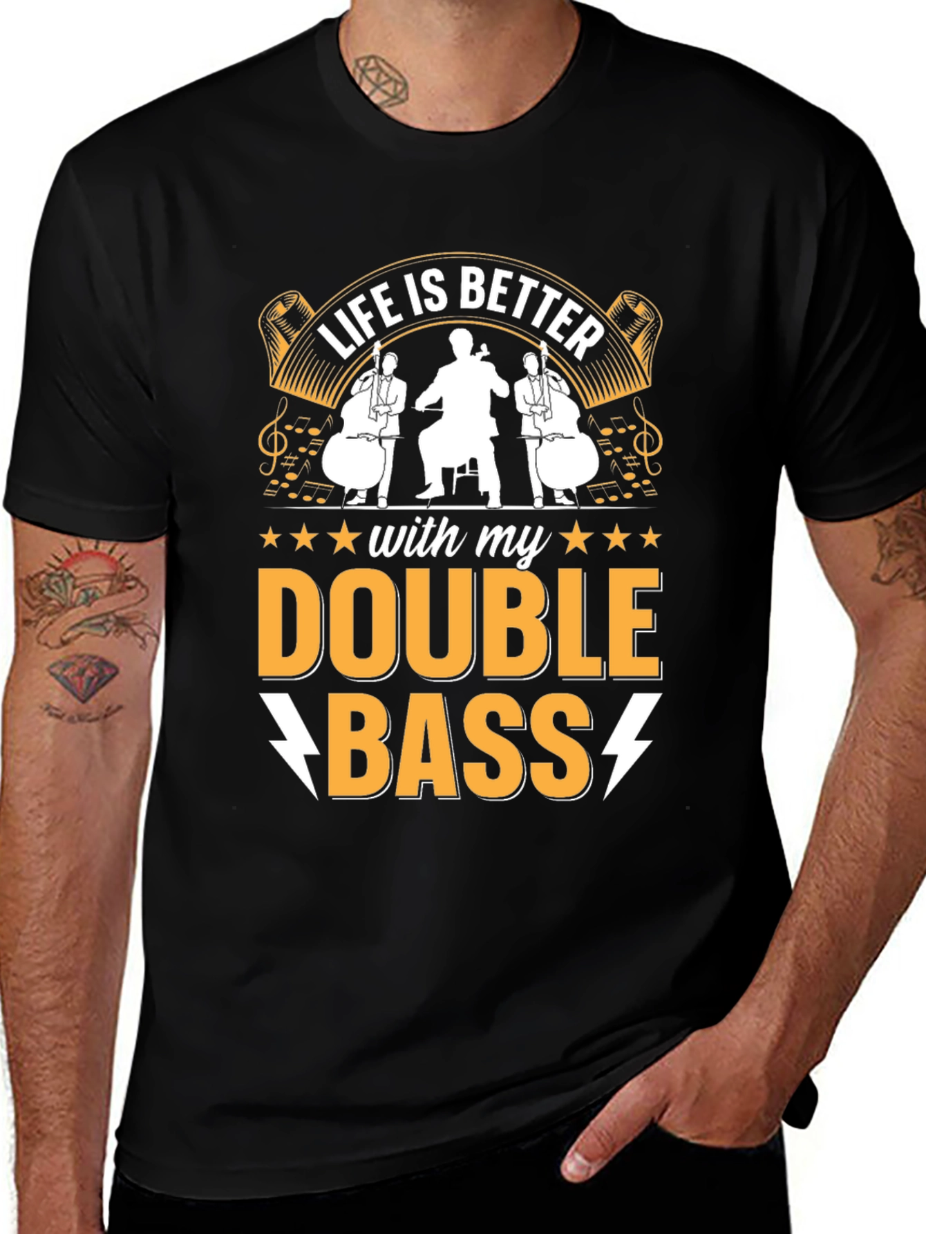 Variant 19 of Life is Better with Double Bass T-Shirt
