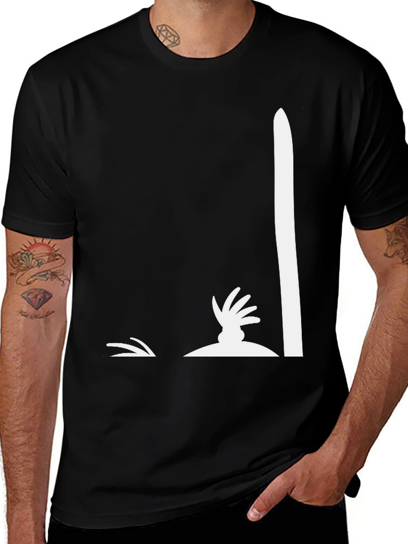 Variant 17 of Funny Illusion T-Shirt - Man in Hole