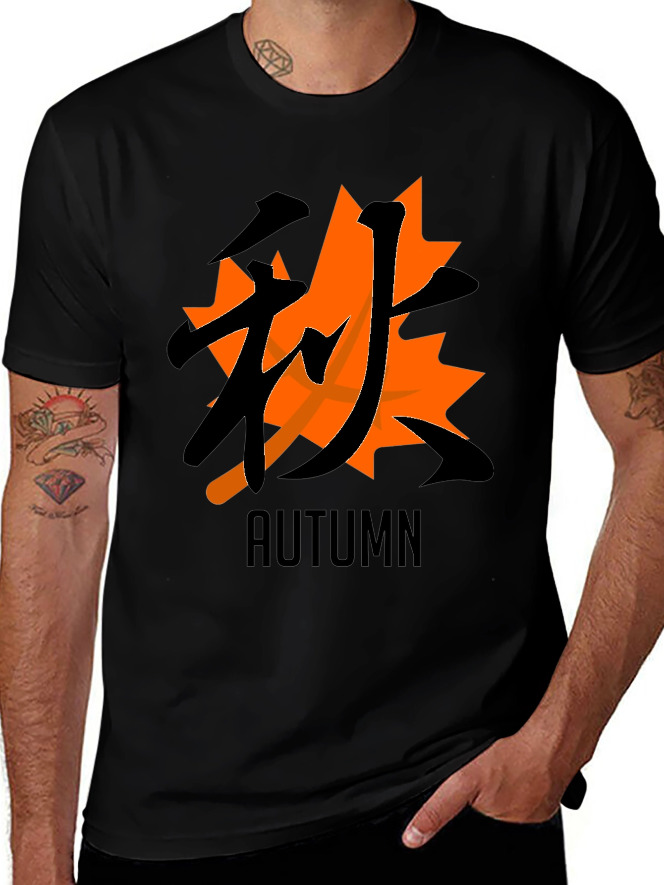 Variant 14 of Autumn Kanji Graphic Tee - Black