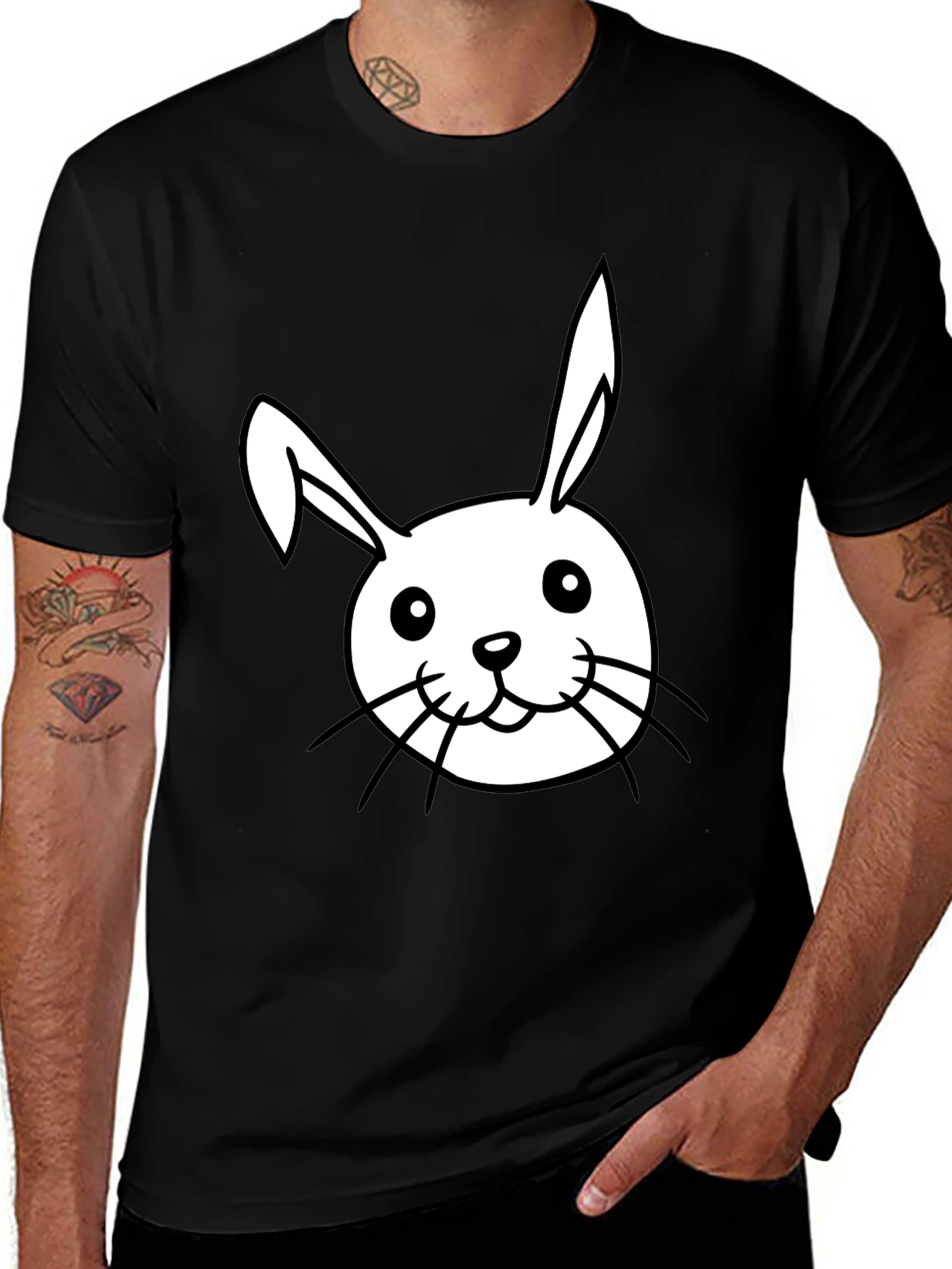 Variant 4 of Bunny Graphic Black Tee