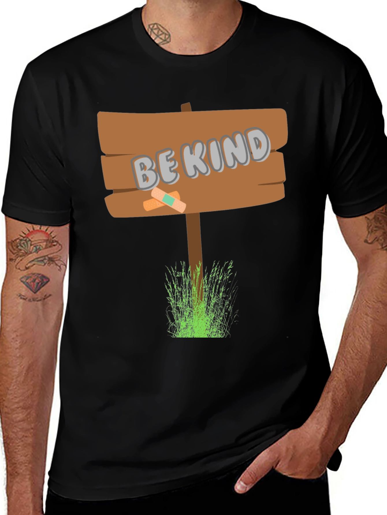 Be Kind T-Shirt - Graphic Tee with Sign Design