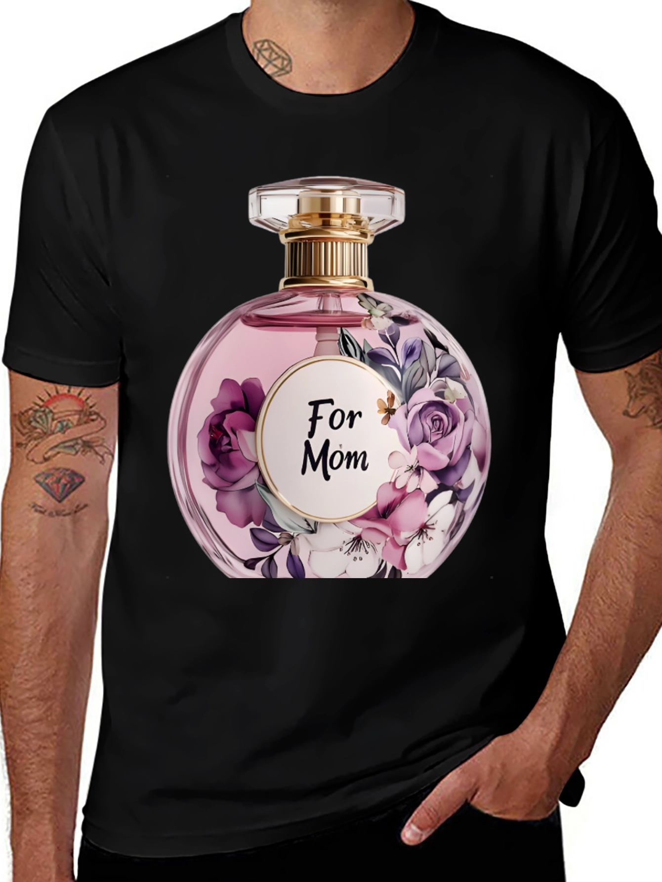Floral Perfume "For Mom" Graphic T-Shirt