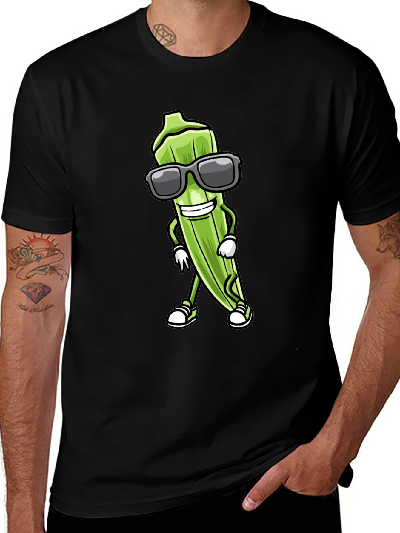 Variant 24 of Cool Okra Cartoon Graphic T-Shirt